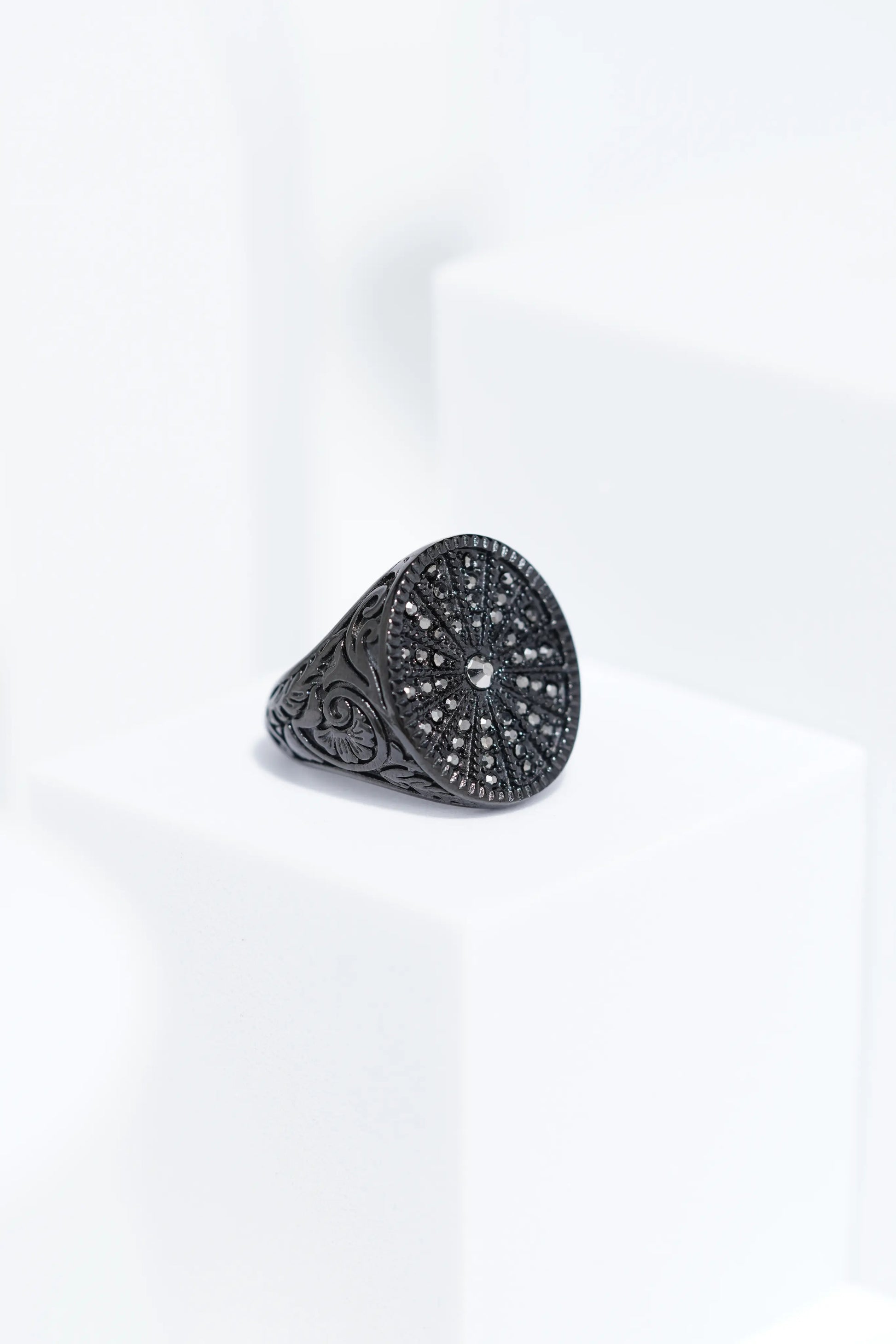 Full Black Diamond Studded Ring For Men. worldjewel.in men's ring