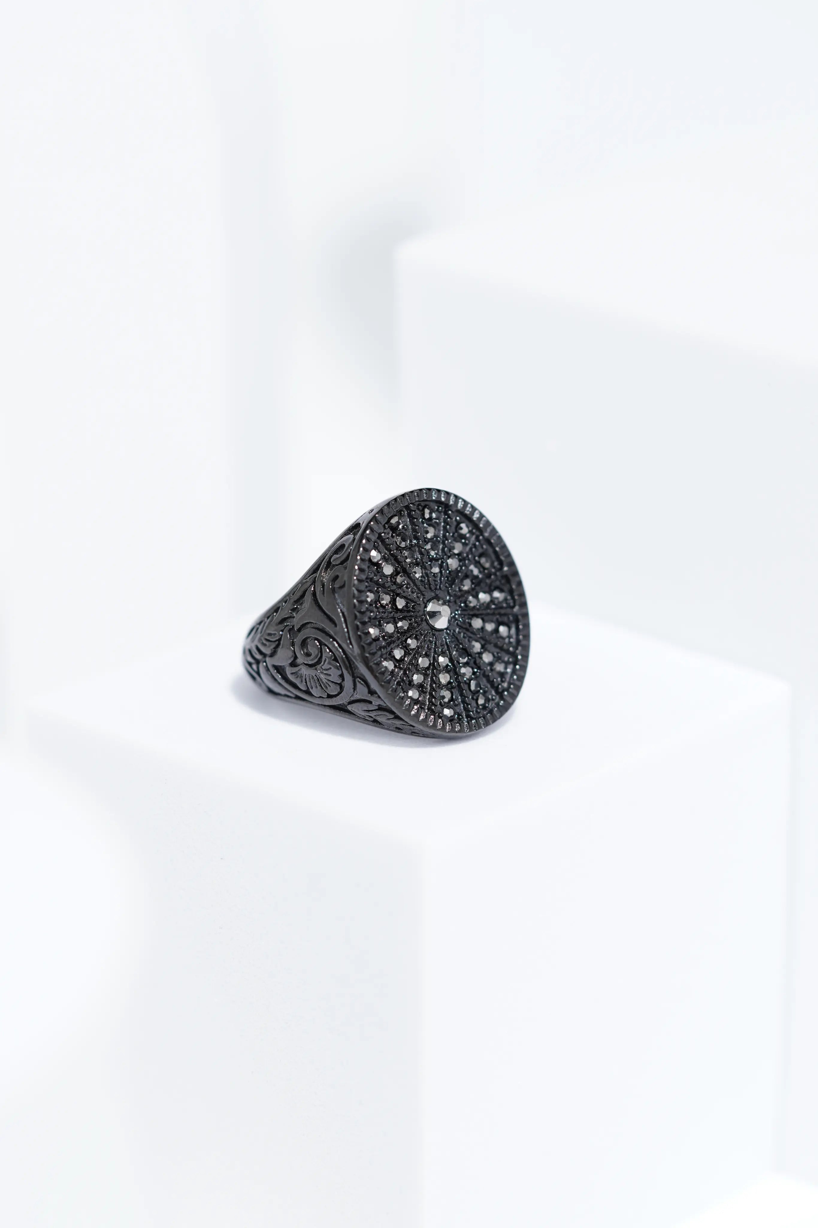 Full Black Diamond Studded Ring For Men. worldjewel.in men's ring