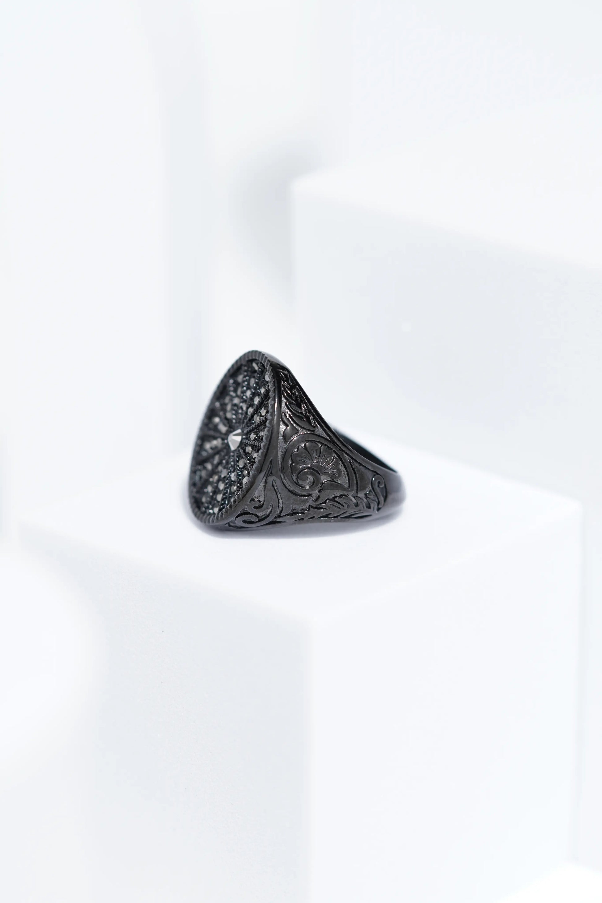Full Black Diamond Studded Ring For Men. worldjewel.in men's ring
