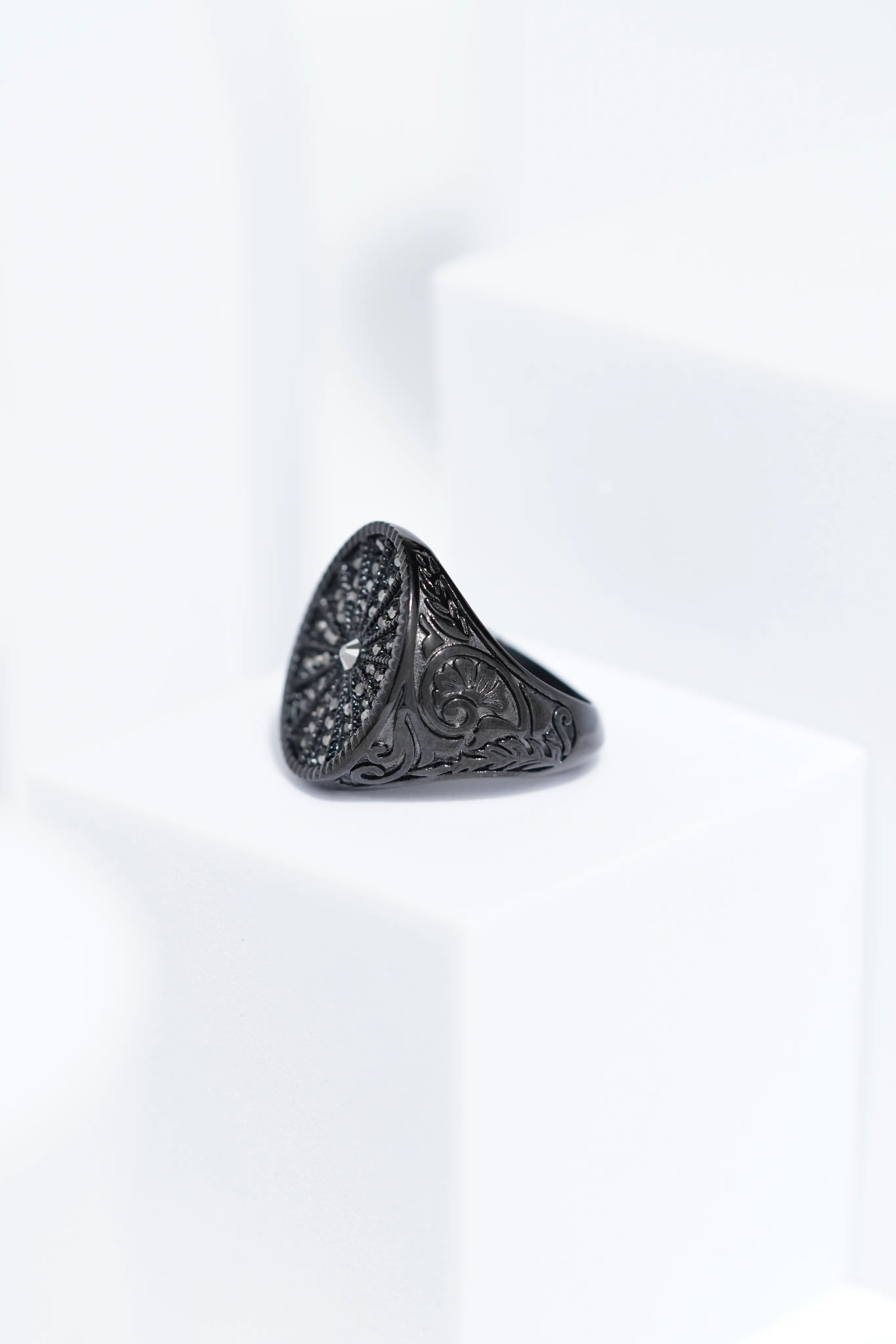 Full Black Diamond Studded Ring For Men. worldjewel.in men's ring
