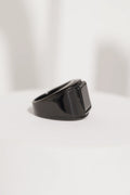 Full Black Square Stone Ring For Men worldjewel.in men's ring