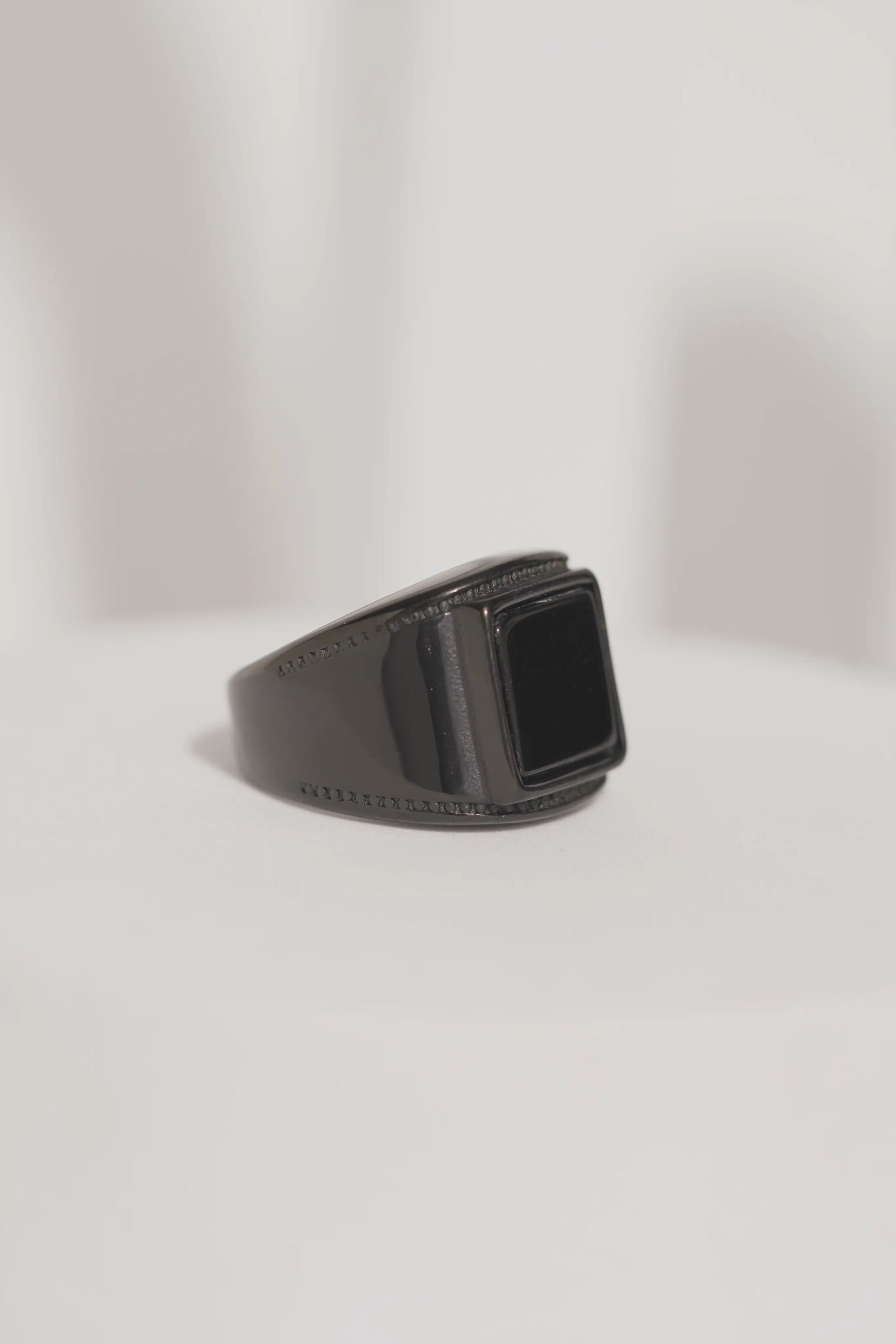 Full Black Square Stone Ring For Men worldjewel.in men's ring