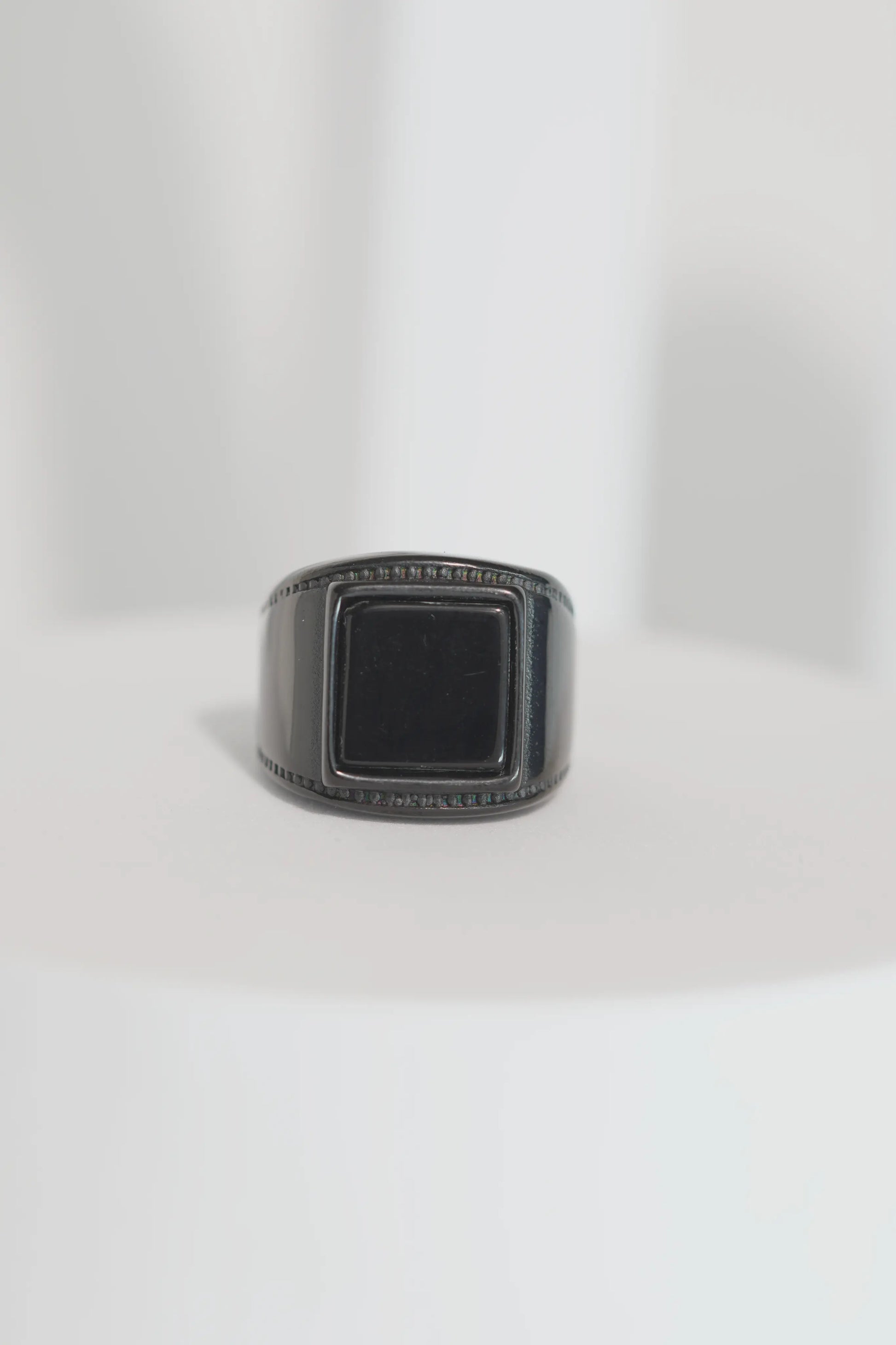 Full Black Square Stone Ring For Men worldjewel.in men's ring