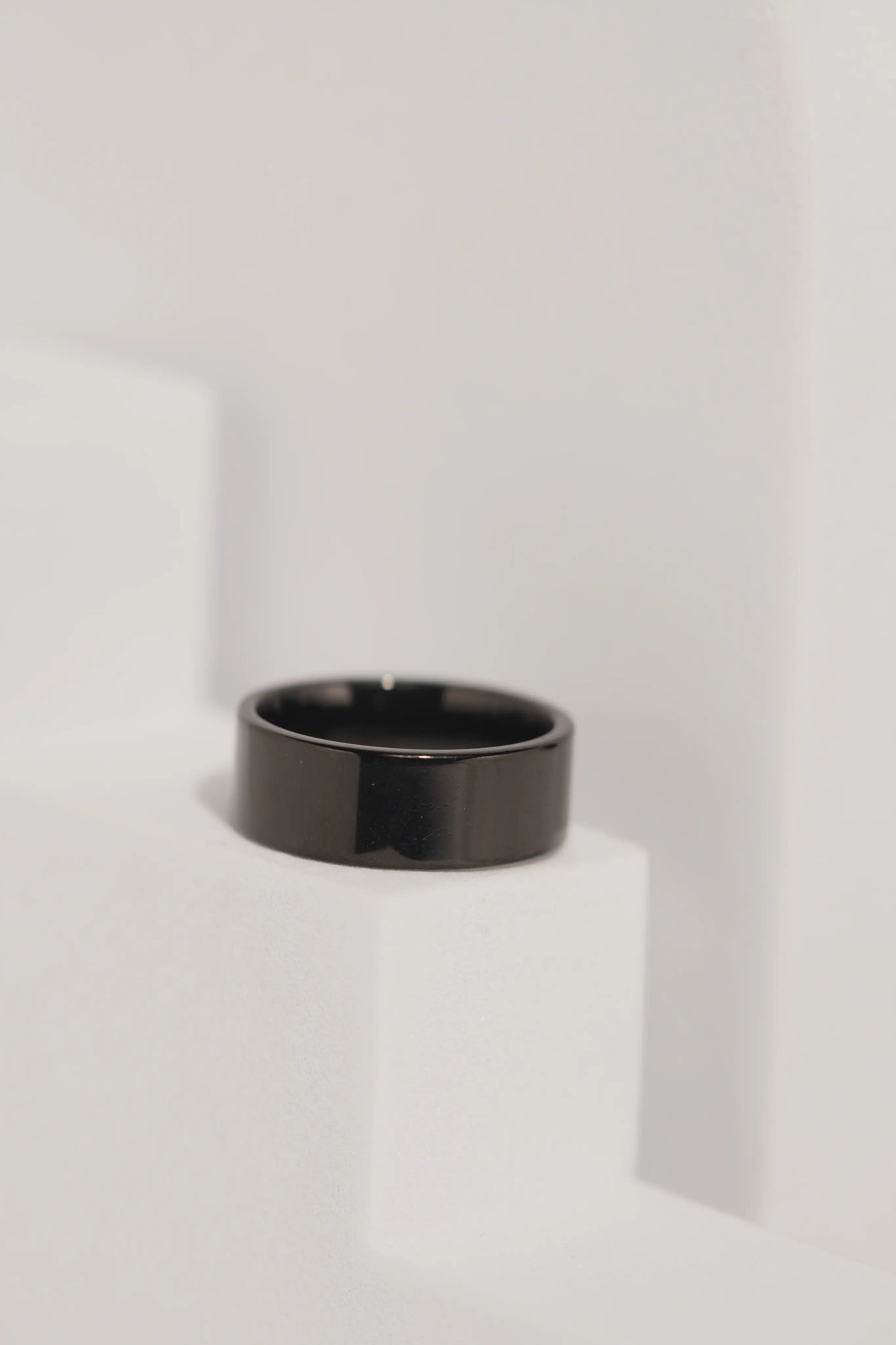 Generic Black Stainless Steel Band Ring For Men worldjewel.in men's ring