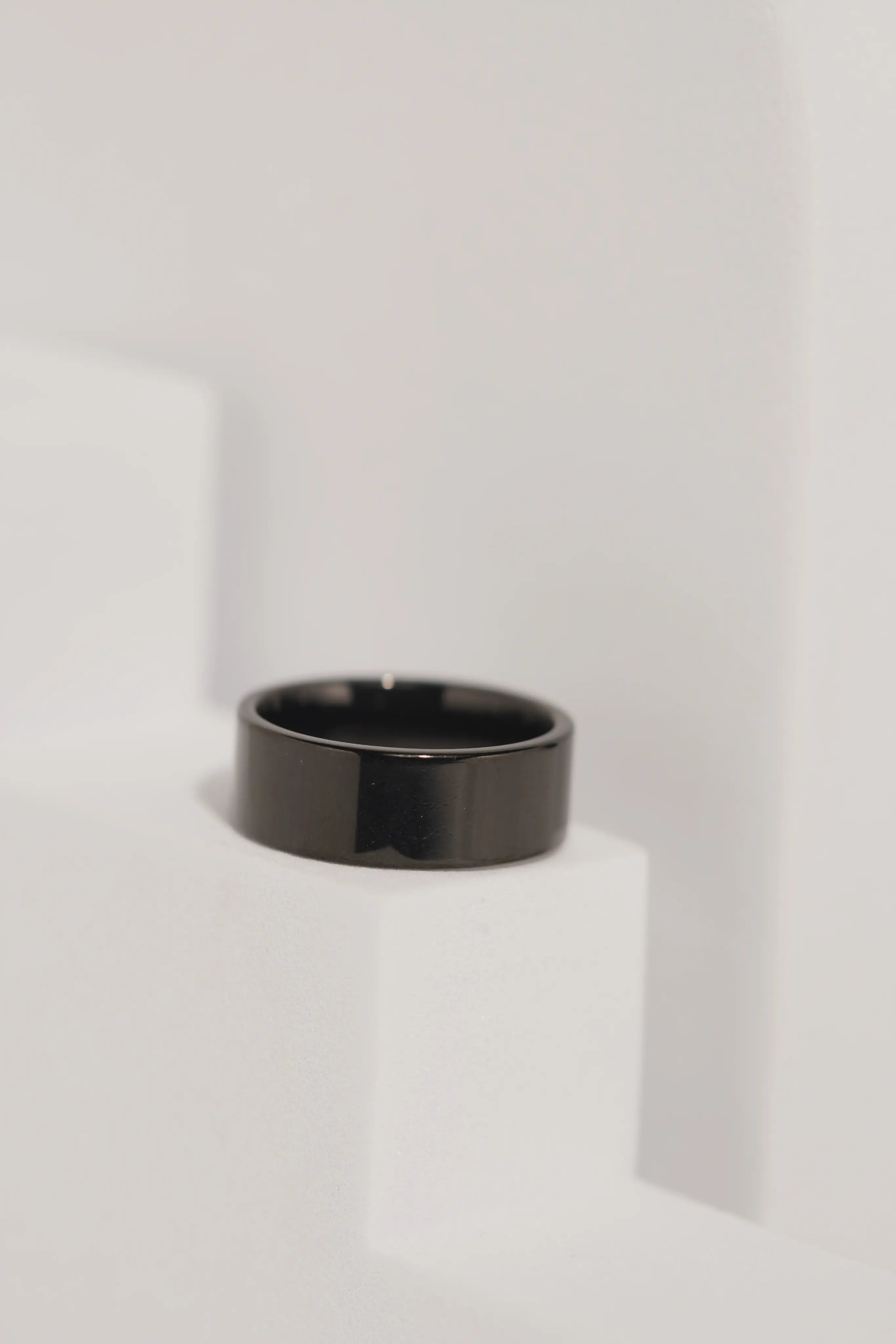 Generic Black Stainless Steel Band Ring For Men worldjewel.in men's ring