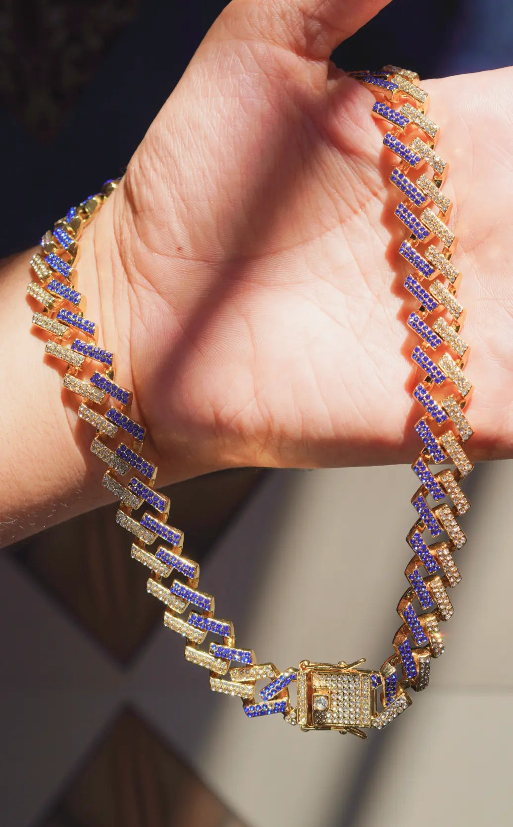 Blue Diamond | Ice-chain | Unisex | Hiphop style | 18 Inc - worldjewel.in