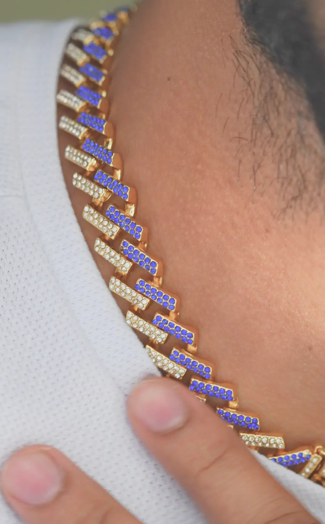 Blue Diamond | Ice-chain | Unisex | Hiphop style | 18 Inc - worldjewel.in