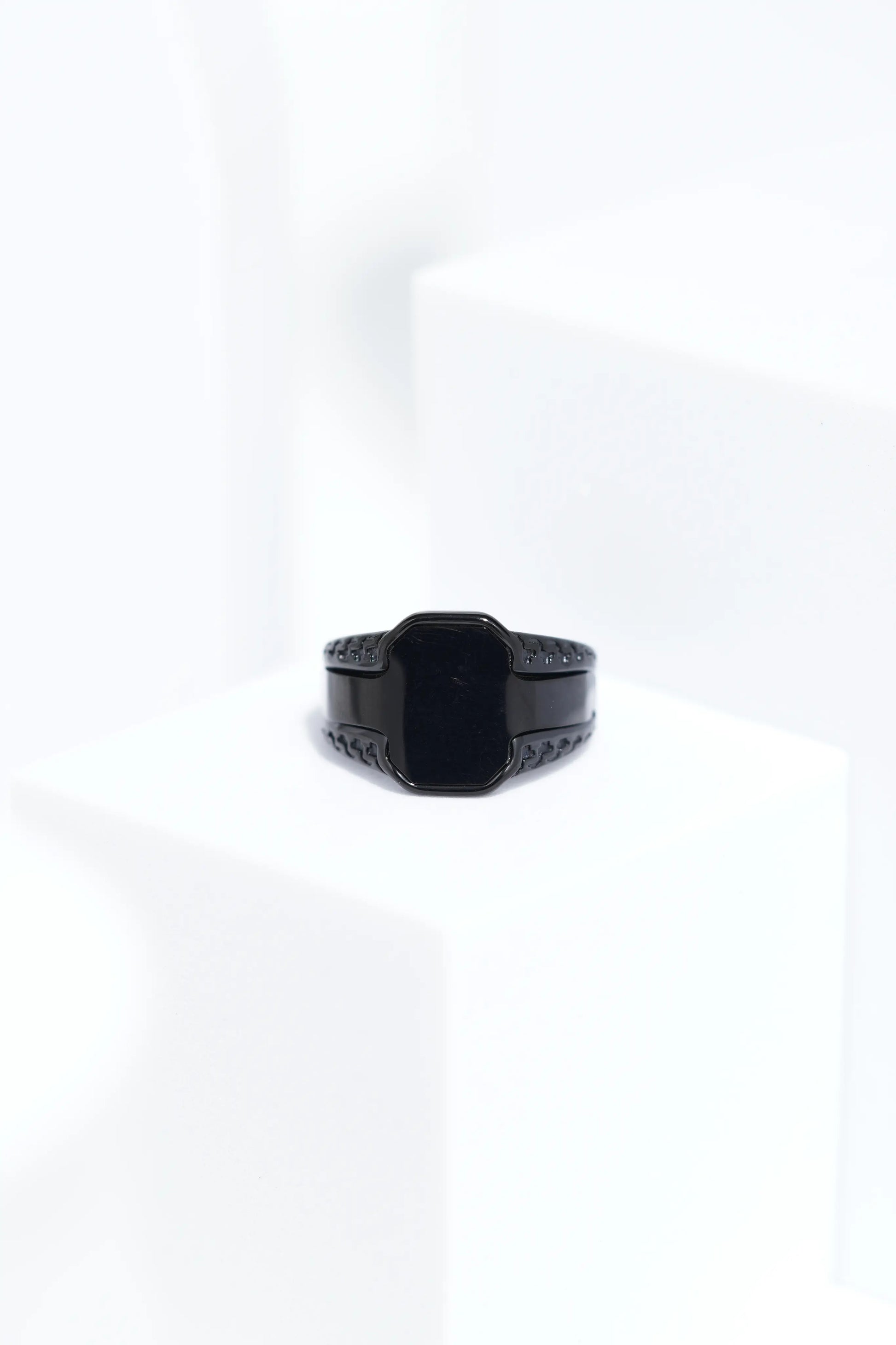 Gold and Black Shiny Stainless Steel Ring For Men. worldjewel.in men's ring
