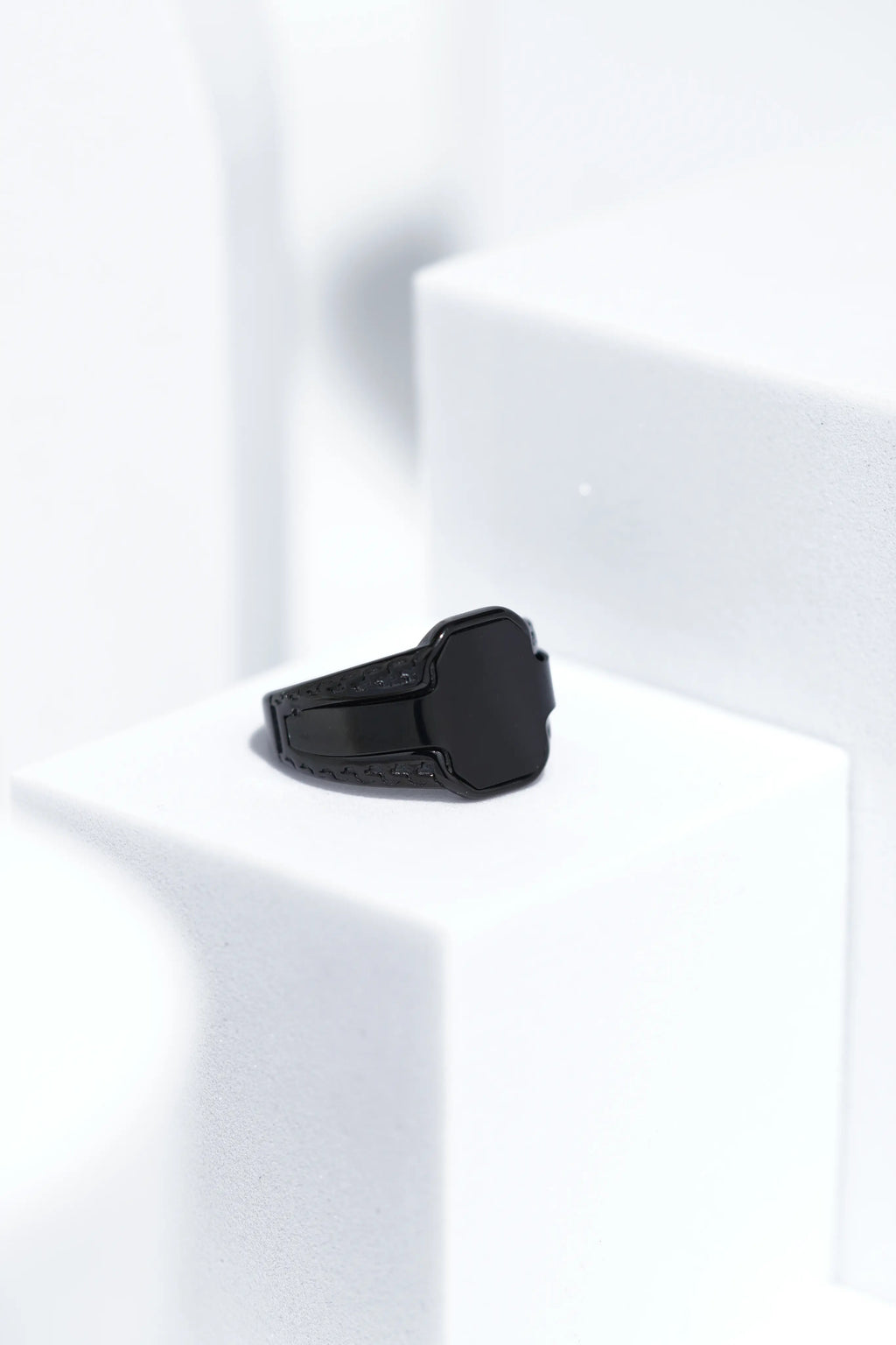Gold and Black Shiny Stainless Steel Ring For Men. worldjewel.in men's ring