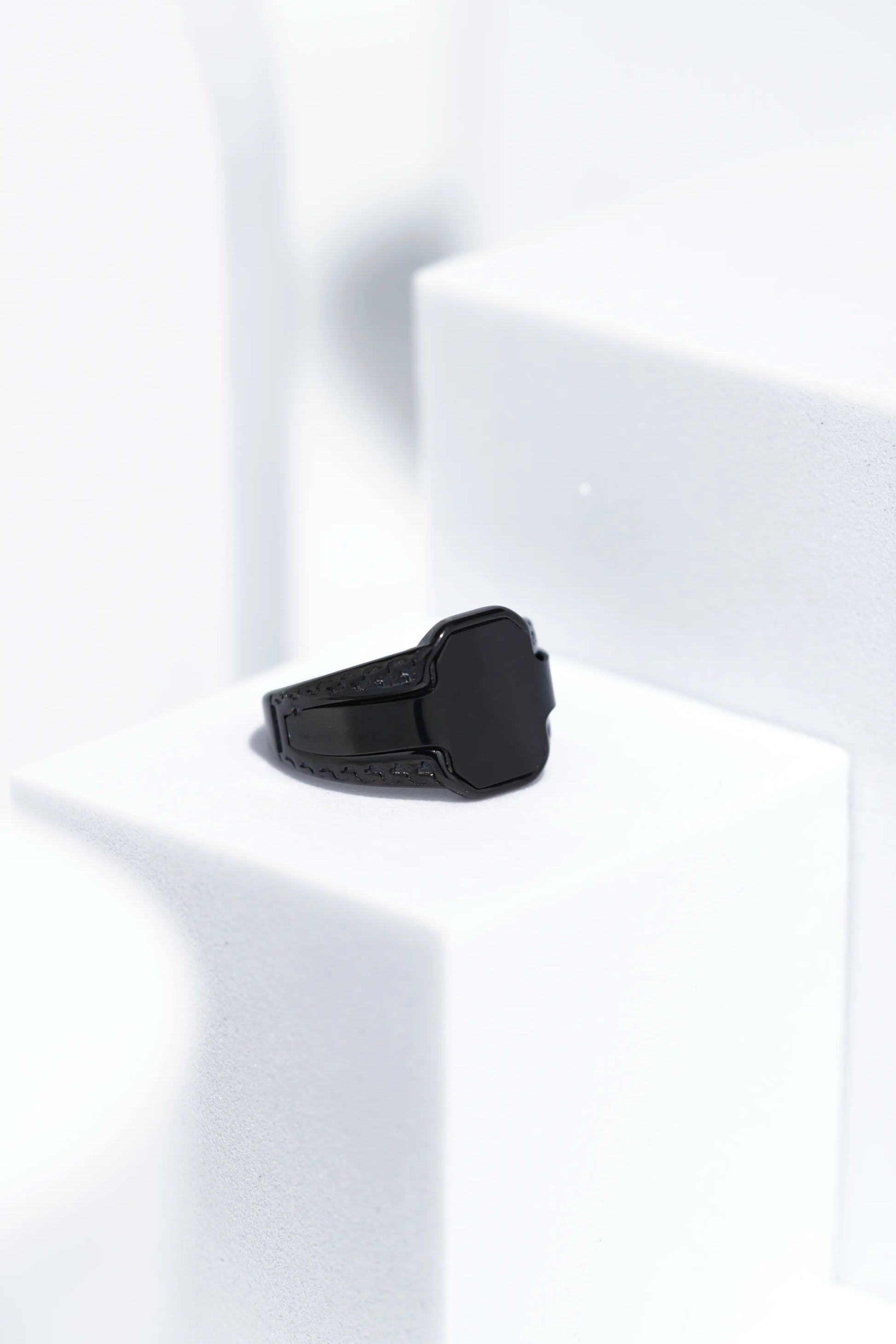 Gold and Black Shiny Stainless Steel Ring For Men. worldjewel.in men's ring