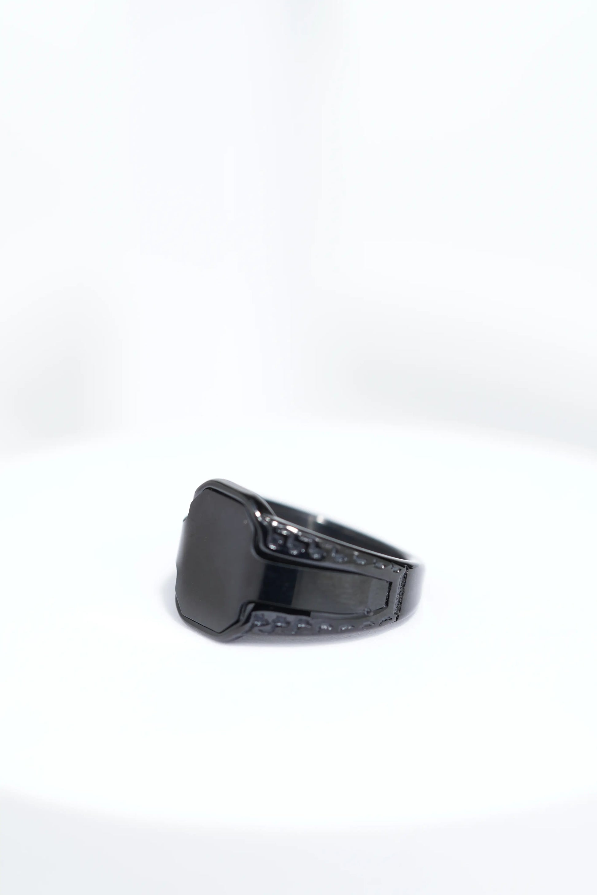 Gold and Black Shiny Stainless Steel Ring For Men. worldjewel.in men's ring