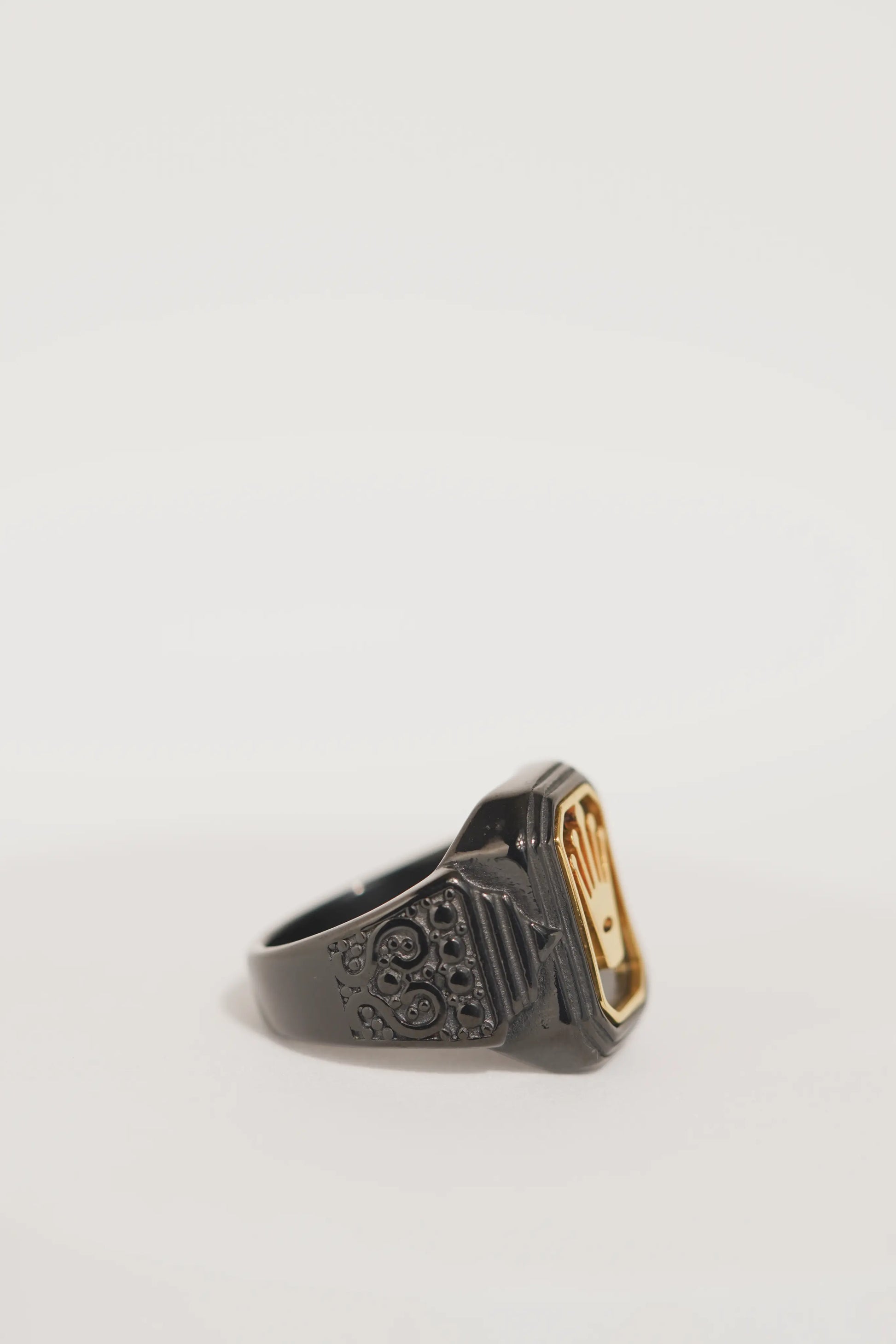 Golden Crown Black Stainless Steel Band Ring For Men worldjewel.in men's ring