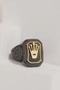 Golden Crown Black Stainless Steel Band Ring For Men worldjewel.in men's ring