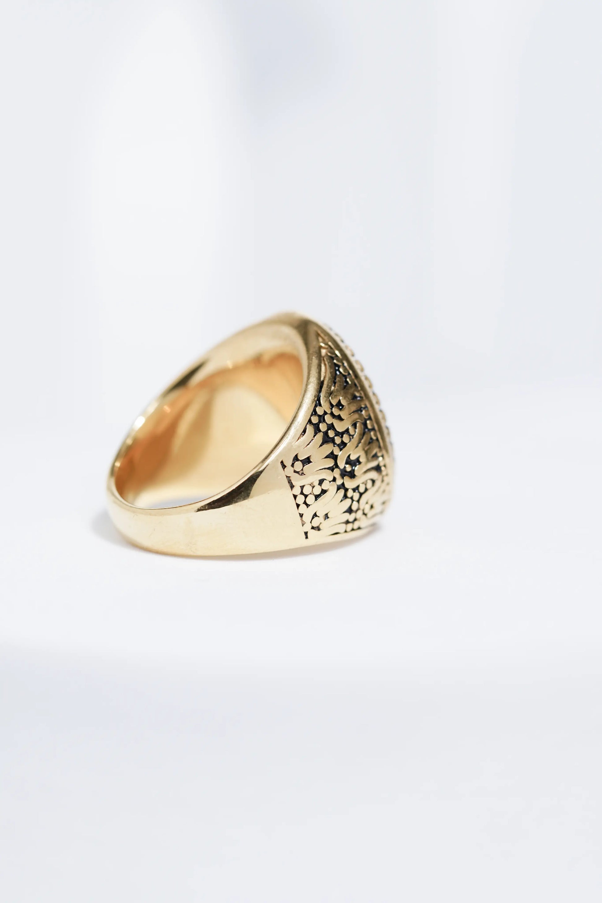 Golden Diamond Studded Turkish Ring For Men worldjewel.in men's ring