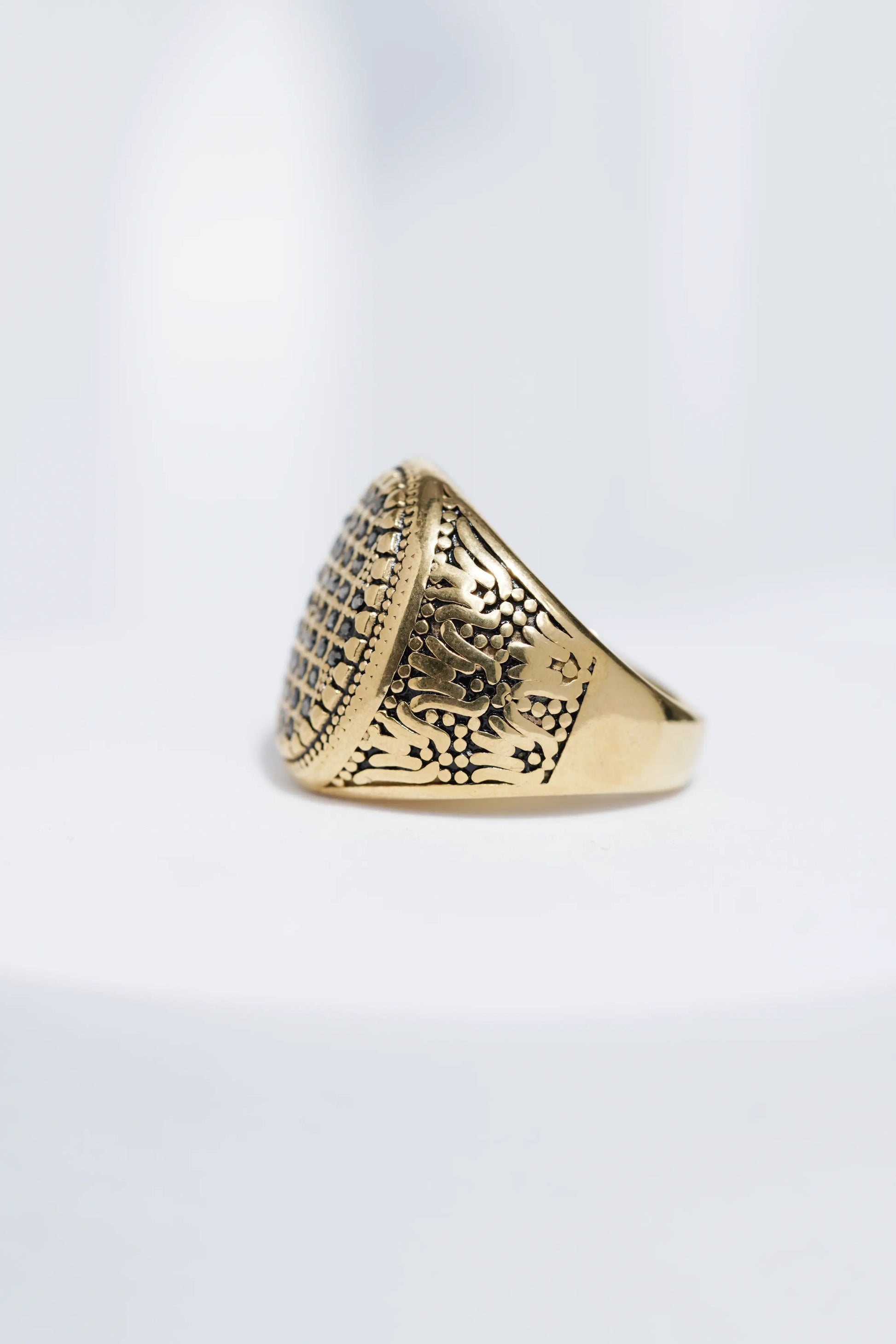 Golden Diamond Studded Turkish Ring For Men worldjewel.in men's ring