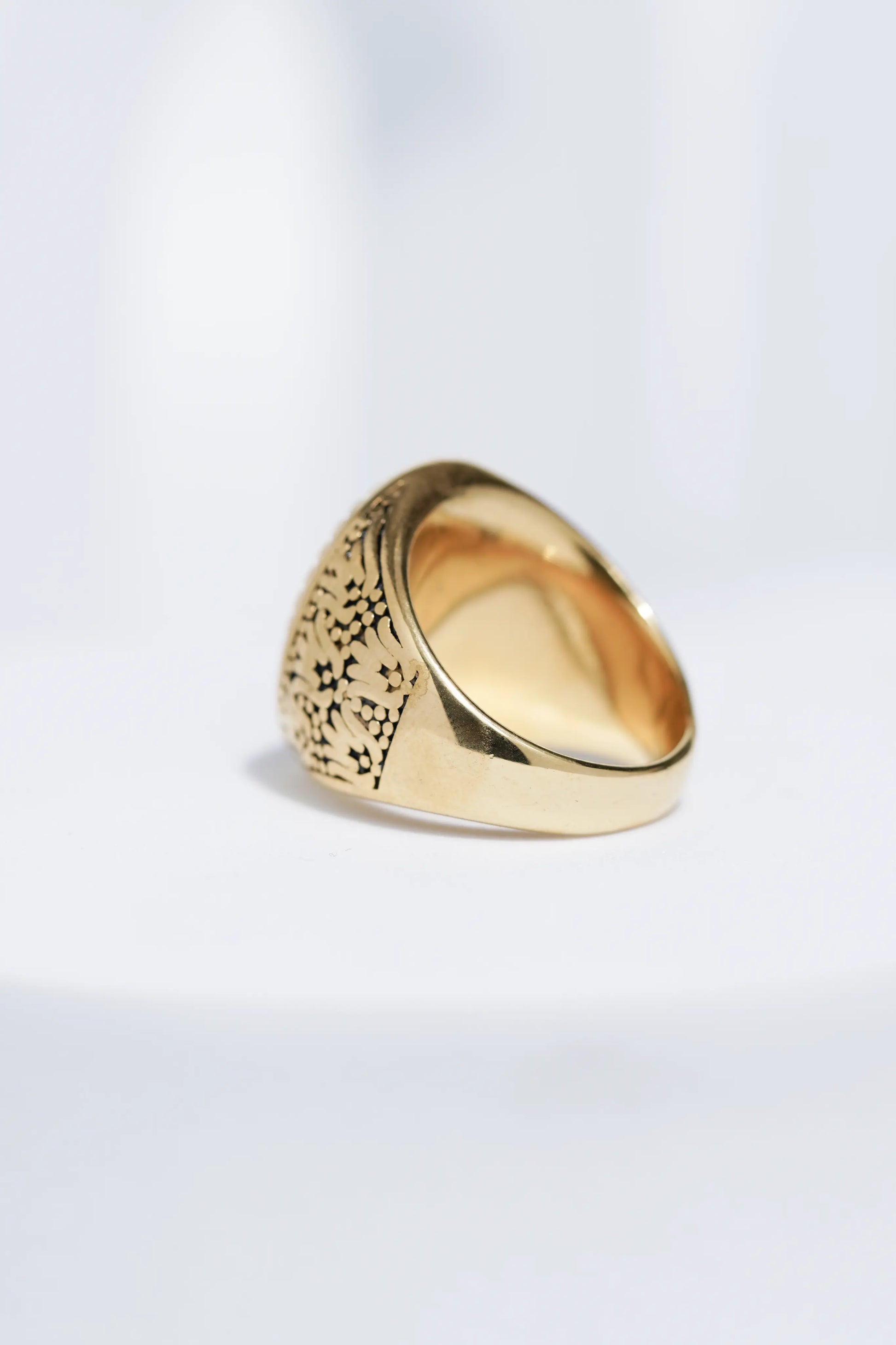 Golden Diamond Studded Turkish Ring For Men worldjewel.in men's ring