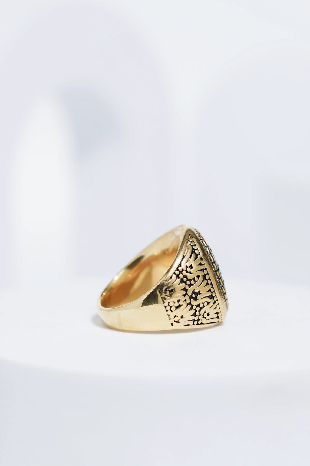 Golden Diamond Studded Turkish Ring For Men worldjewel.in men's ring