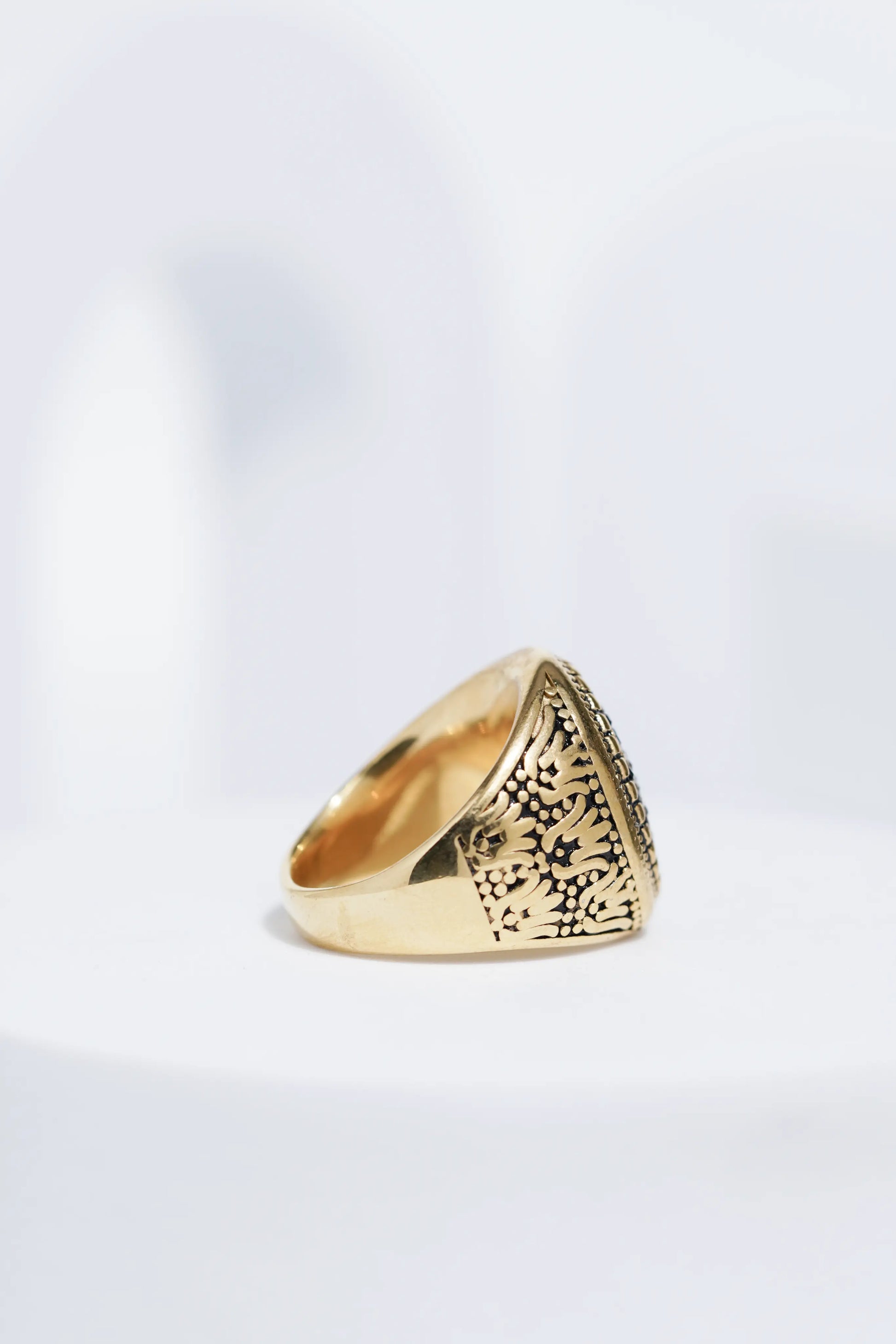 Golden Diamond Studded Turkish Ring For Men worldjewel.in men's ring