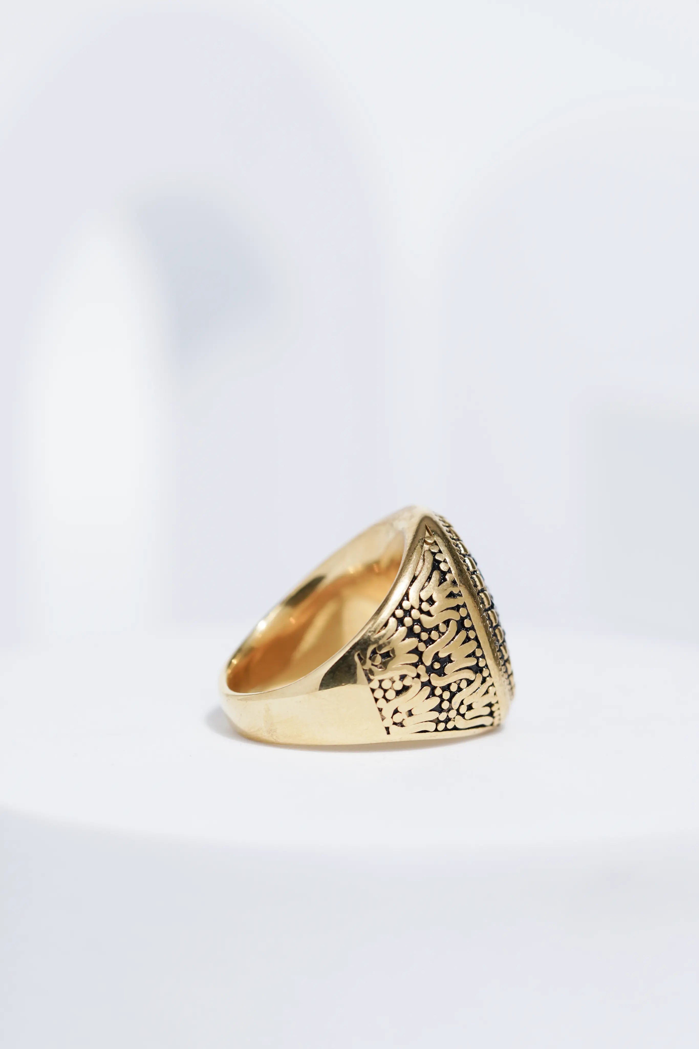 Golden Diamond Studded Turkish Ring For Men worldjewel.in men's ring