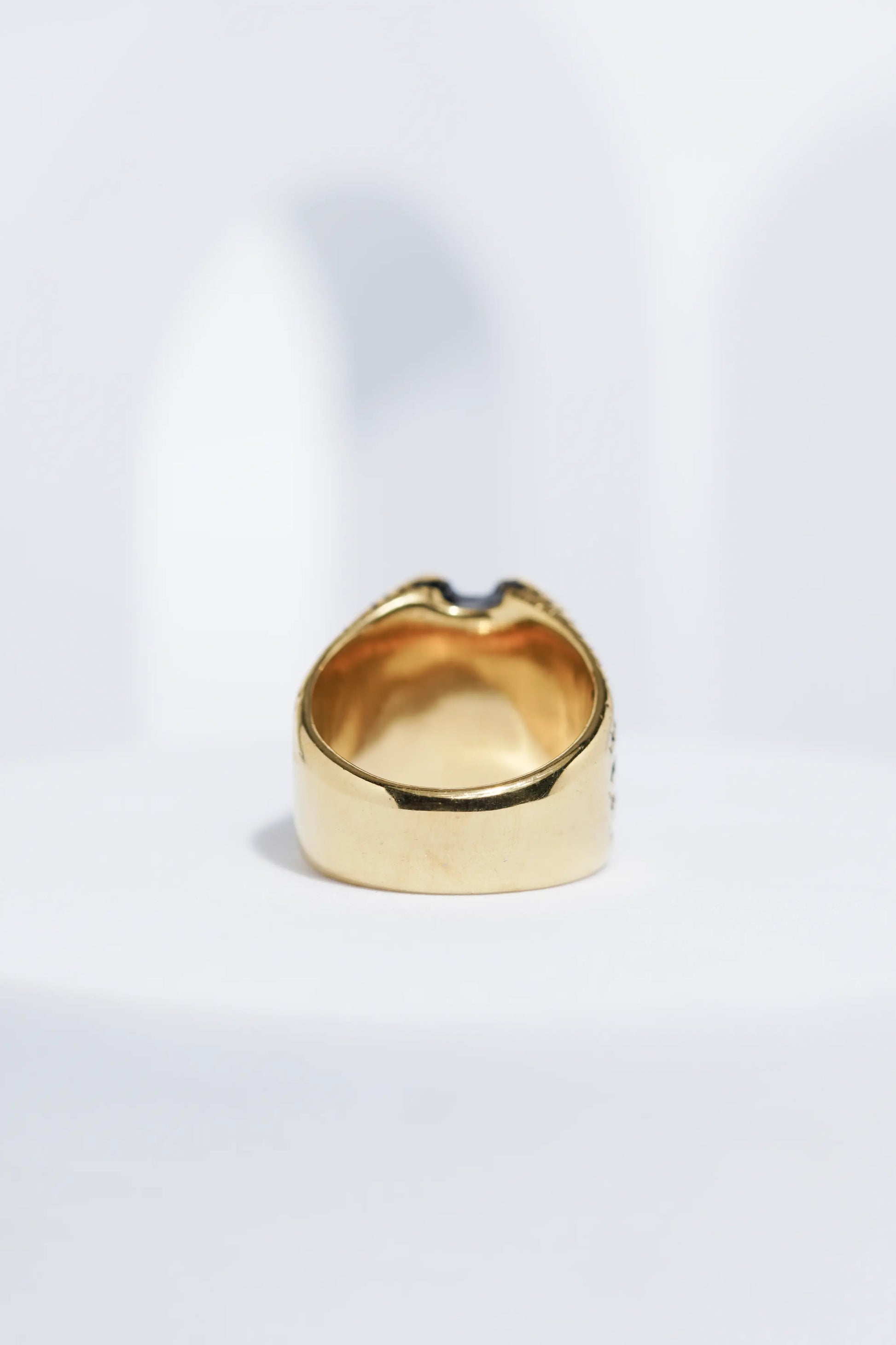 Golden Oxidized Stainless Steel Ring For Men. worldjewel.in men's ring