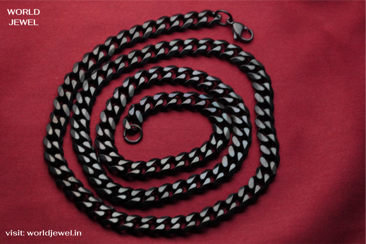 Black snake Classic chain | Stainless Steel chain for men's | 24inch | Anti-Tarnish. - worldjewel.in