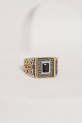 Heavy Detail Black Stone Ring For Men worldjewel.in men's ring