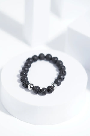 Lava Black Bead Bracelets | Unisex. worldjewel.in Bead Bracelets
