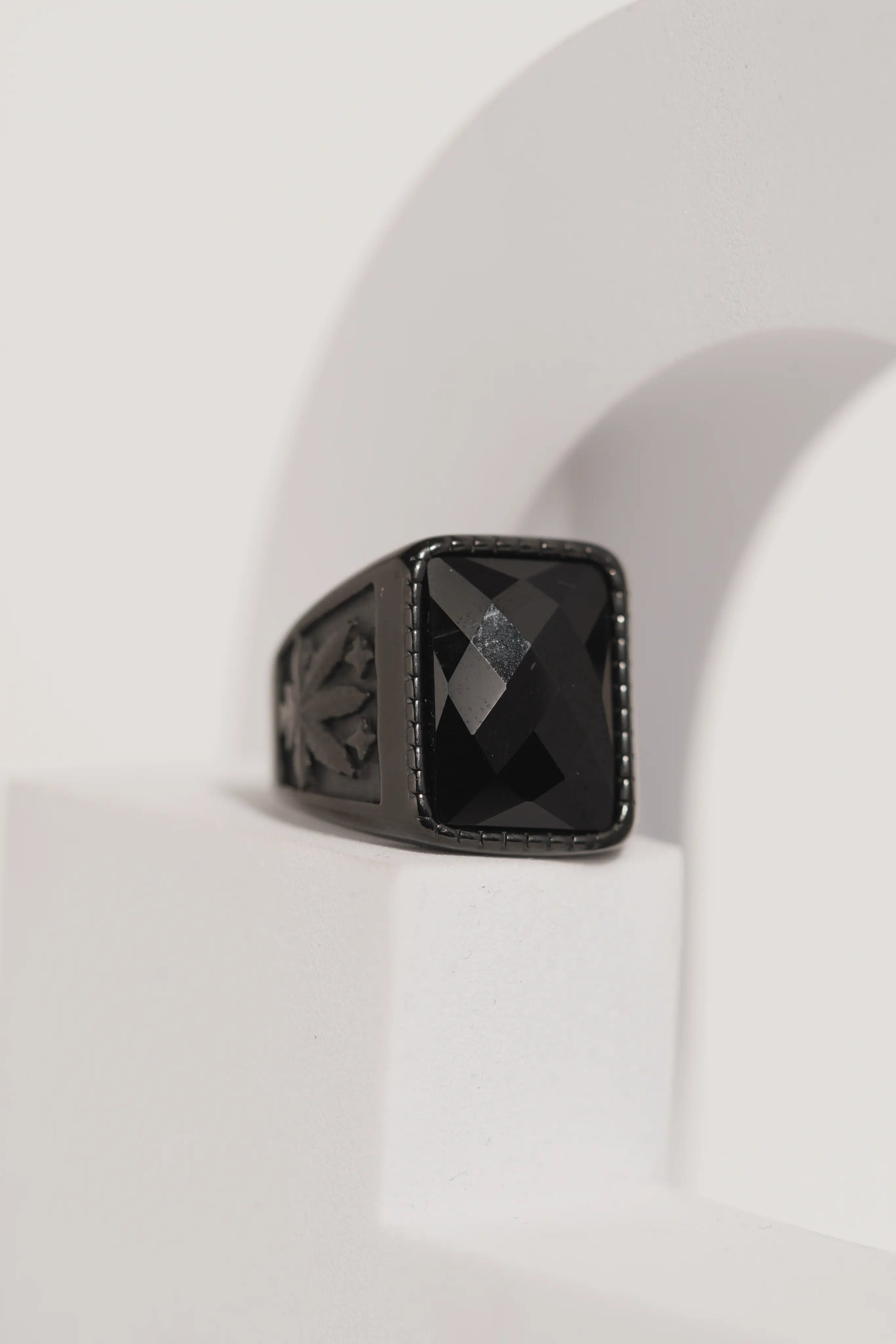 Leaf Stainless Steel Turkish Ring For Men worldjewel.in men's ring