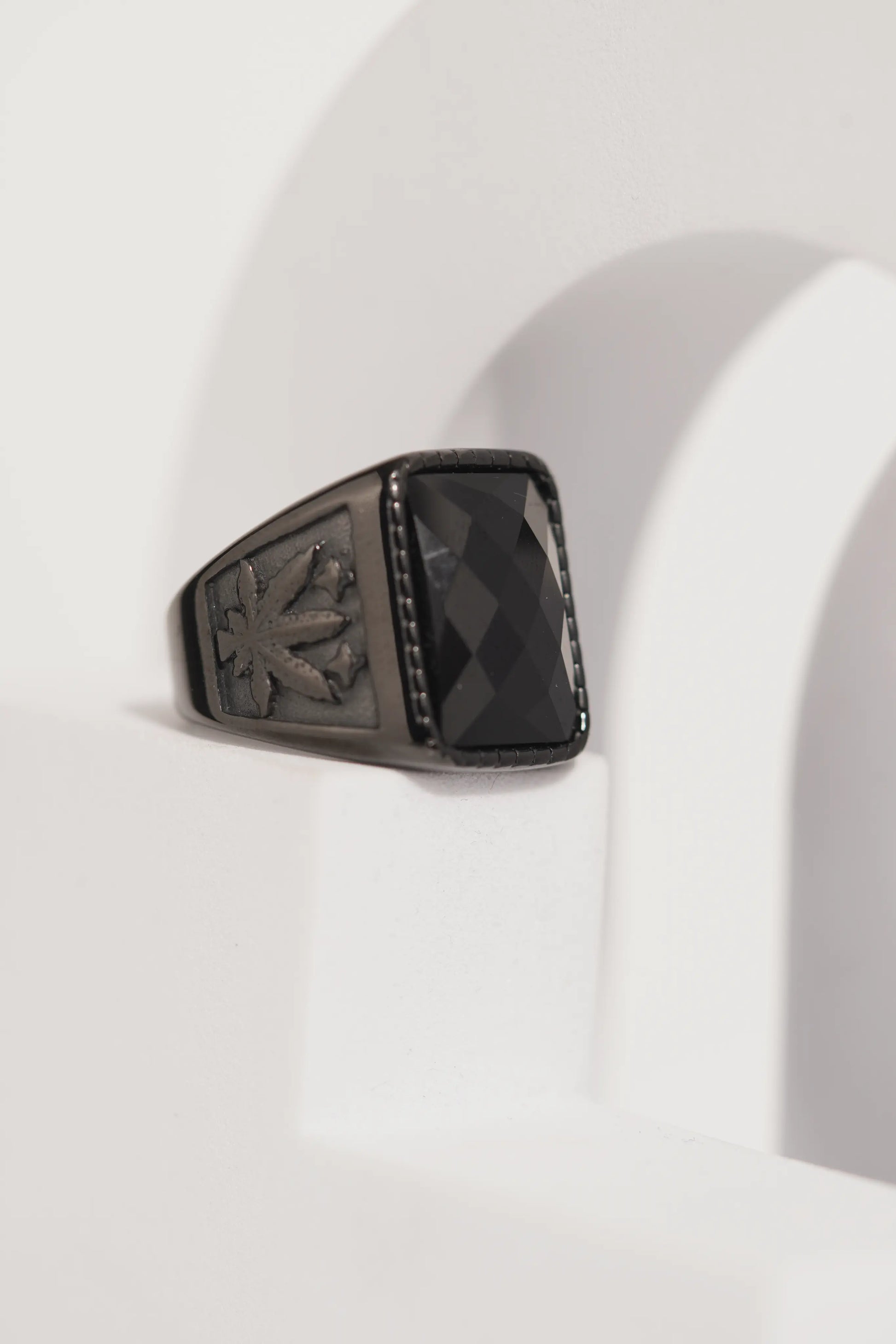 Leaf Stainless Steel Turkish Ring For Men worldjewel.in men's ring