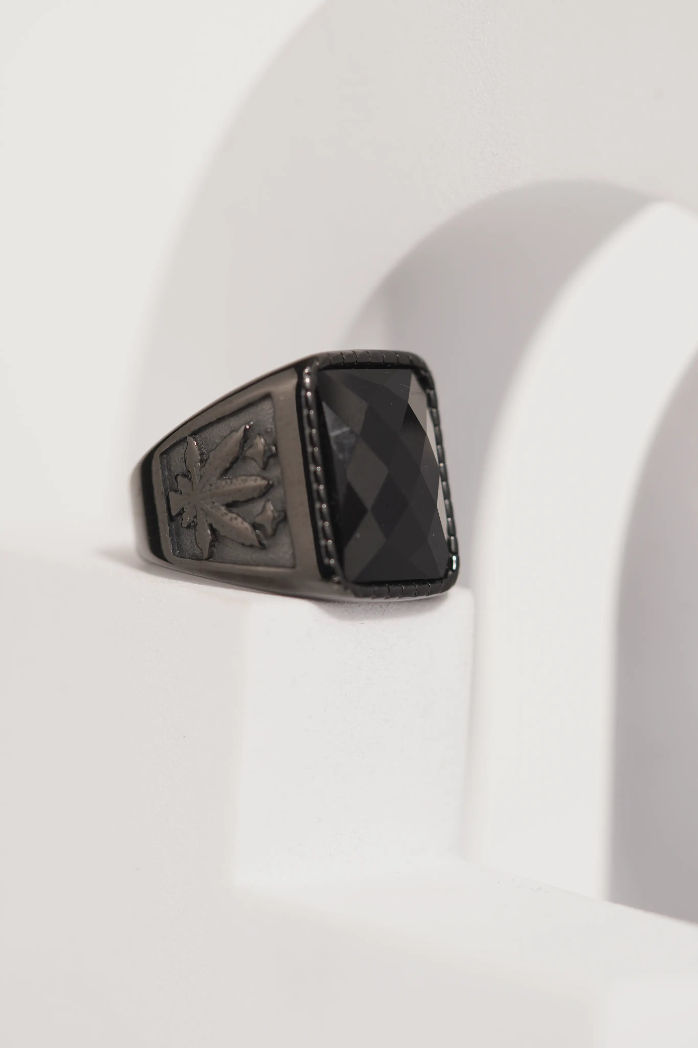 Leaf Stainless Steel Turkish Ring For Men worldjewel.in men's ring