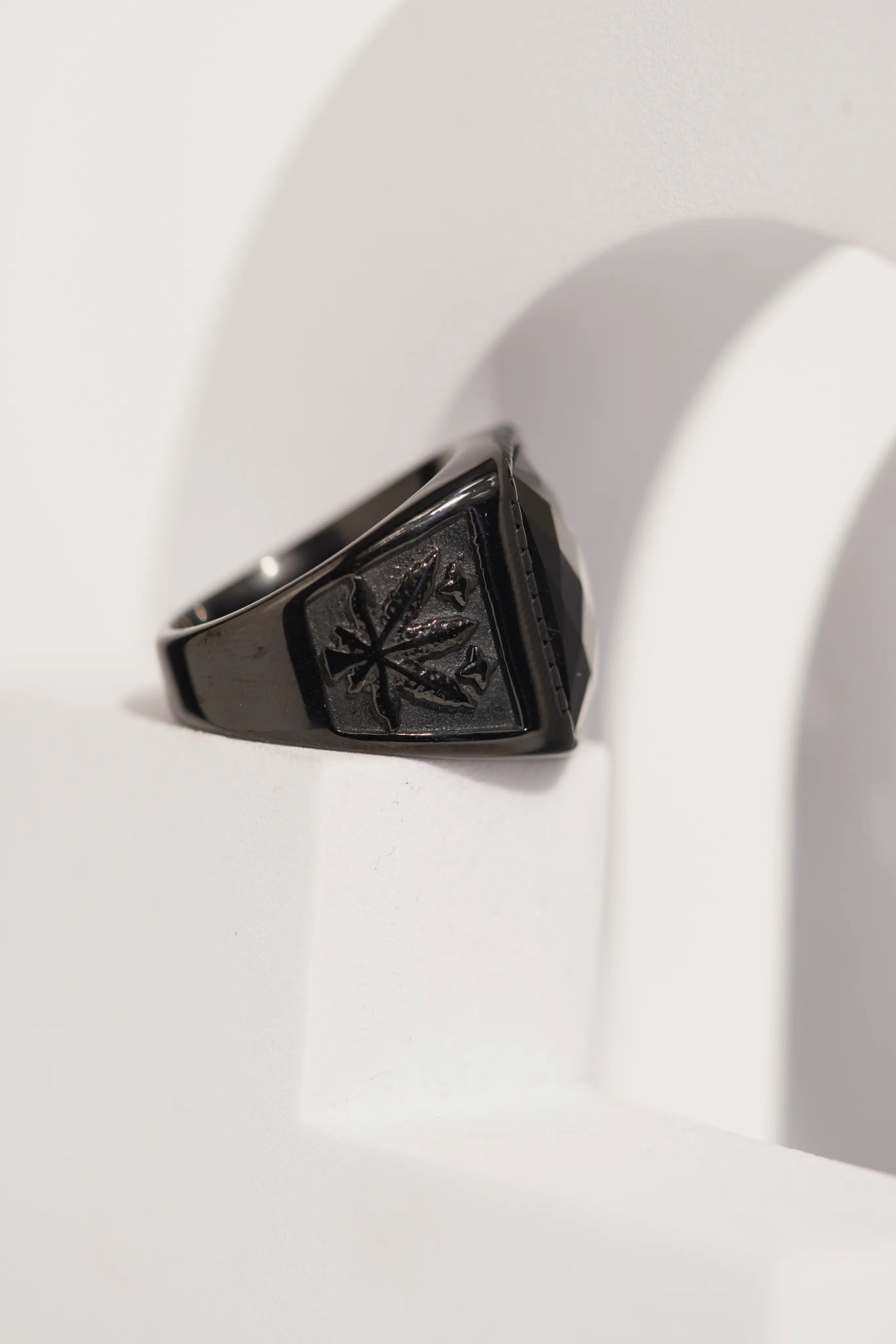 Leaf Stainless Steel Turkish Ring For Men worldjewel.in men's ring