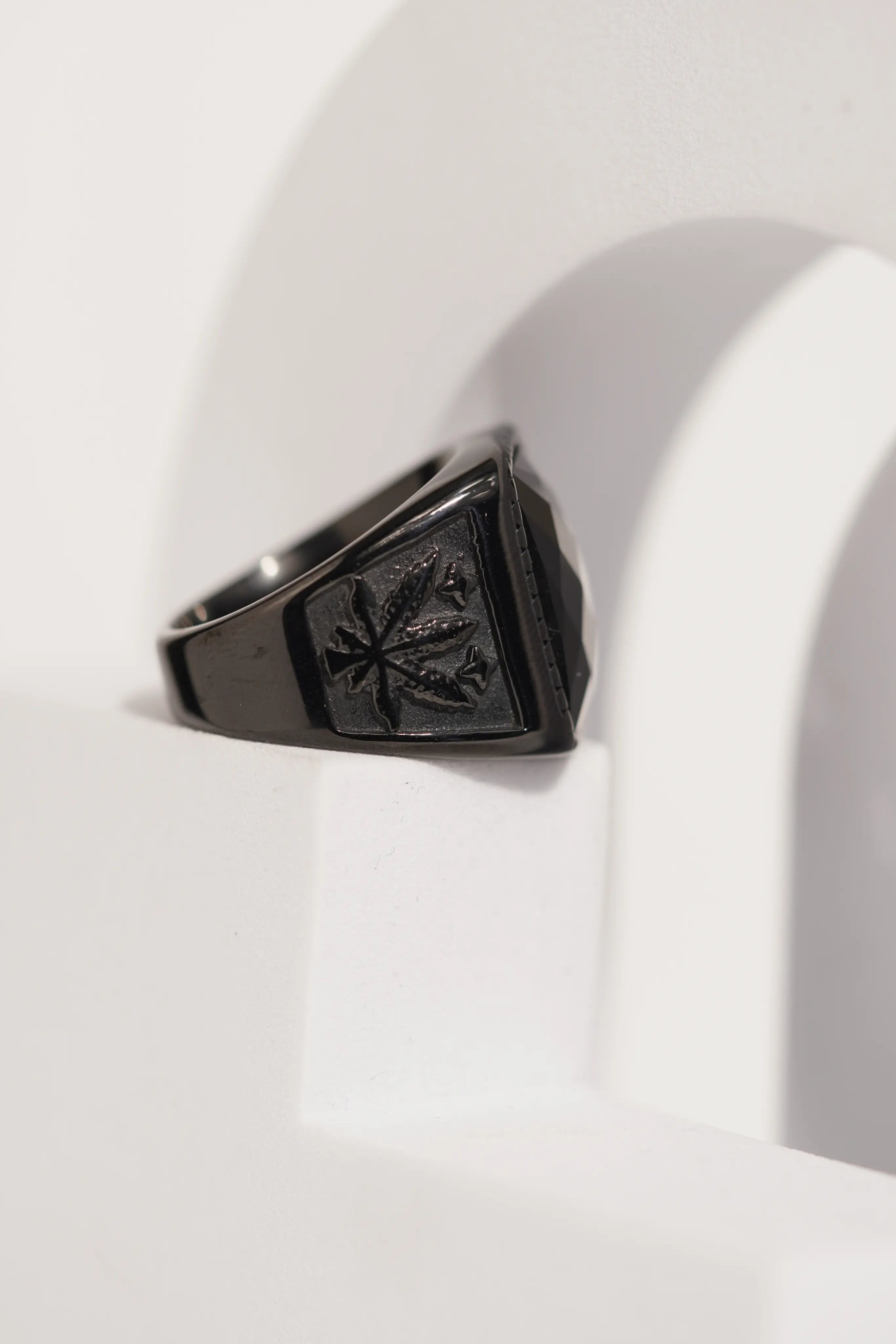 Leaf Stainless Steel Turkish Ring For Men worldjewel.in men's ring