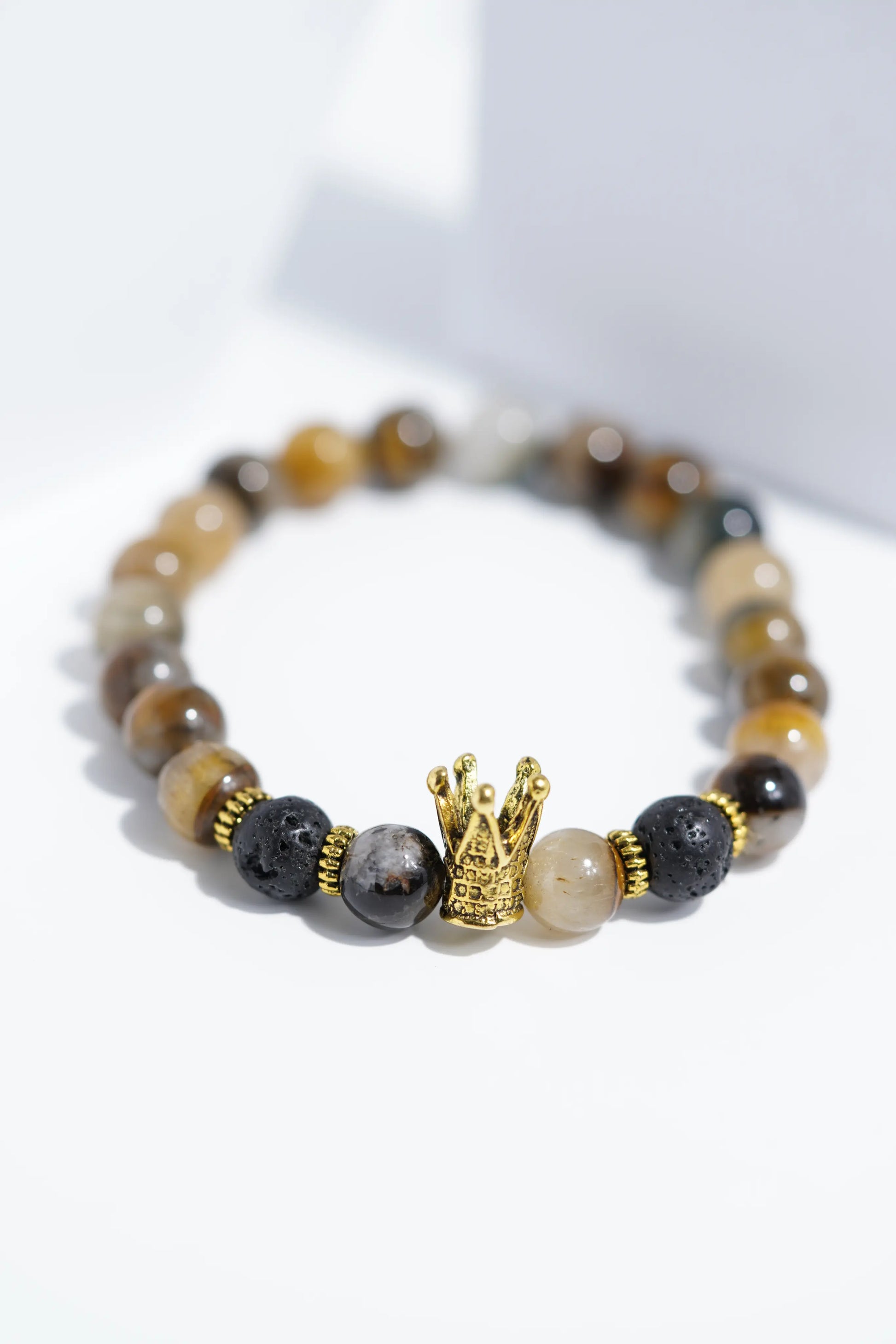 Light Brown Crown  Bead Bracelets | Unisex. worldjewel.in Bead Bracelets