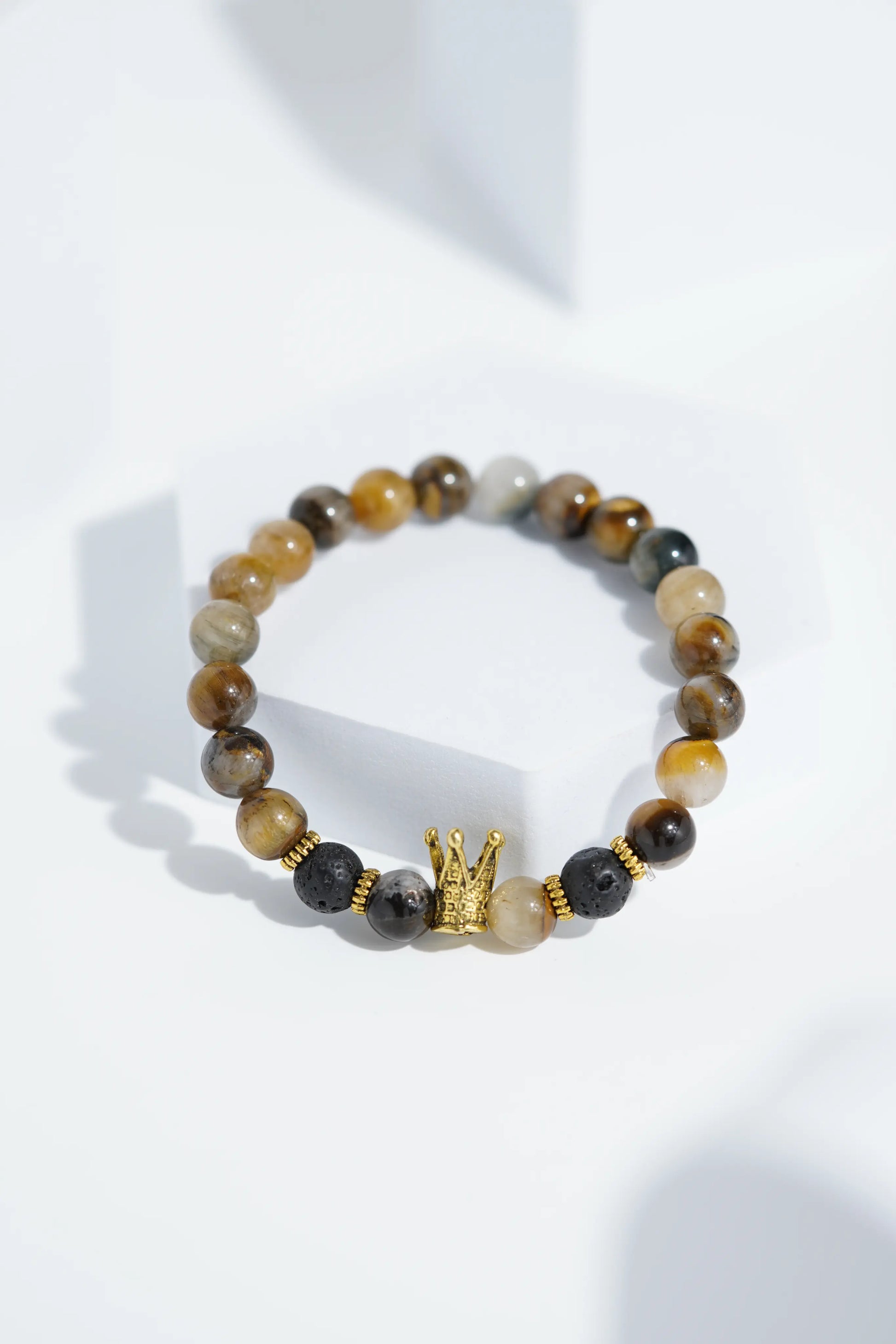 Light Brown Crown  Bead Bracelets | Unisex. worldjewel.in Bead Bracelets