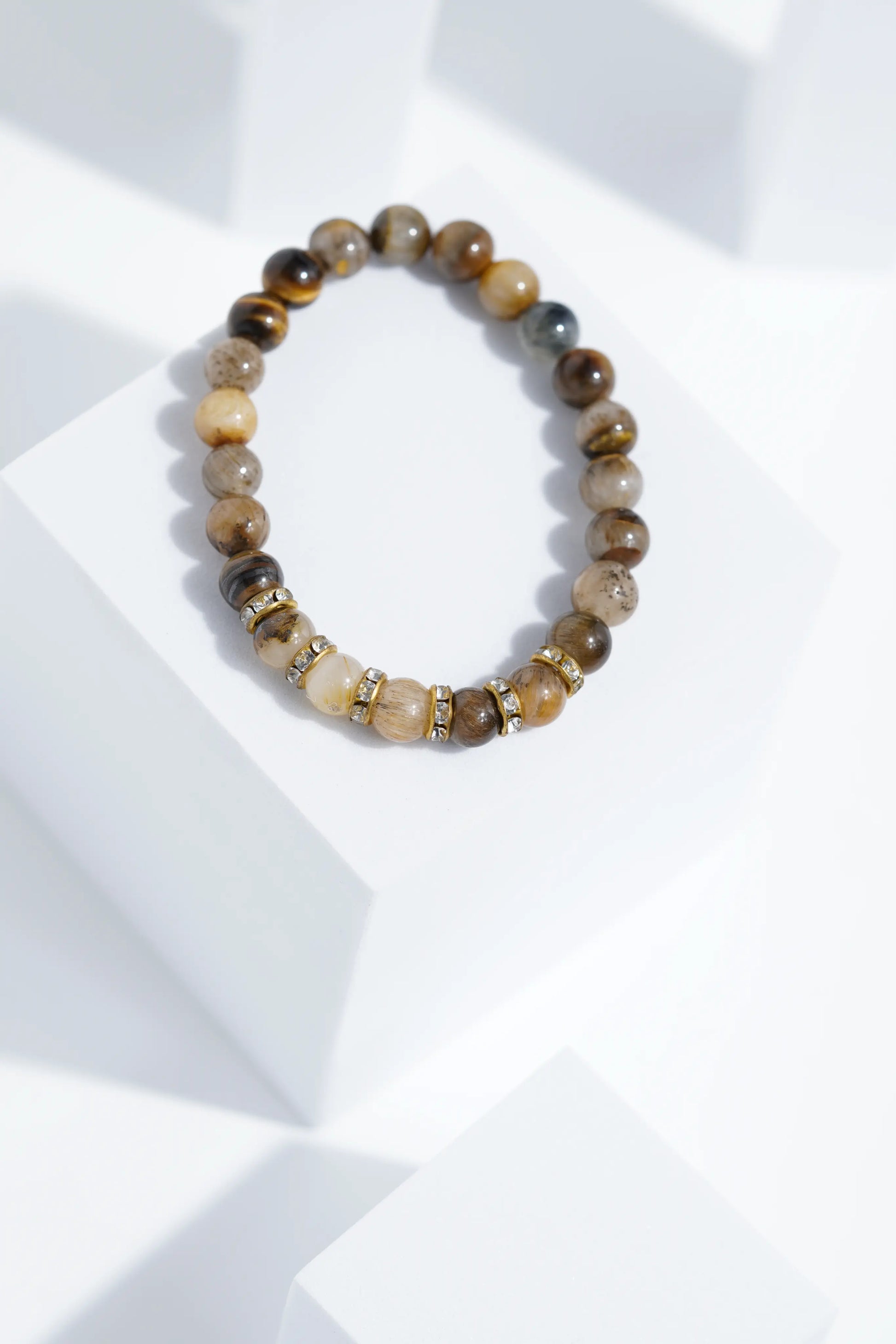 Light Brown Diamond Bead Bracelets | Unisex. worldjewel.in Bead Bracelets