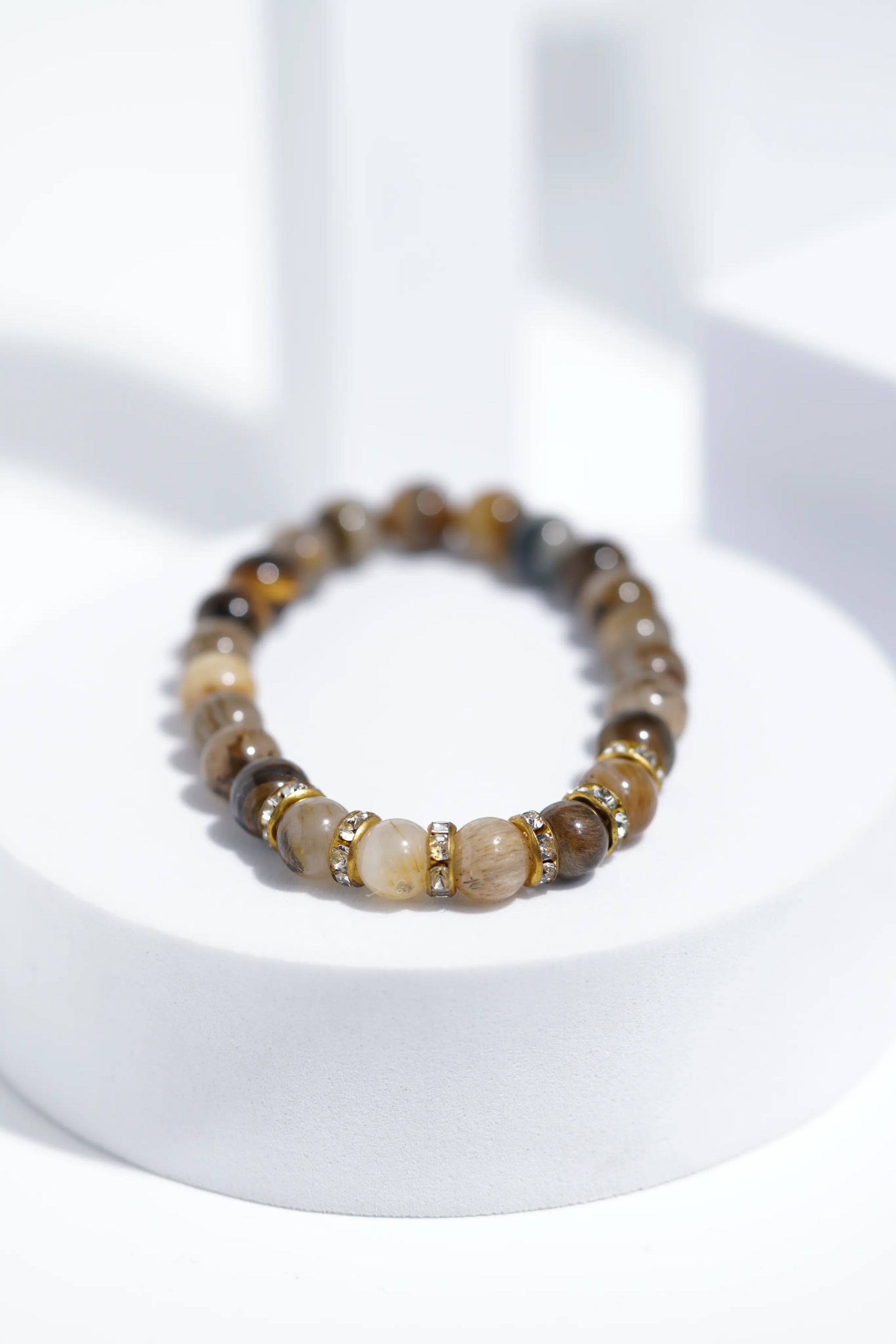 Light Brown Diamond Bead Bracelets | Unisex. worldjewel.in Bead Bracelets