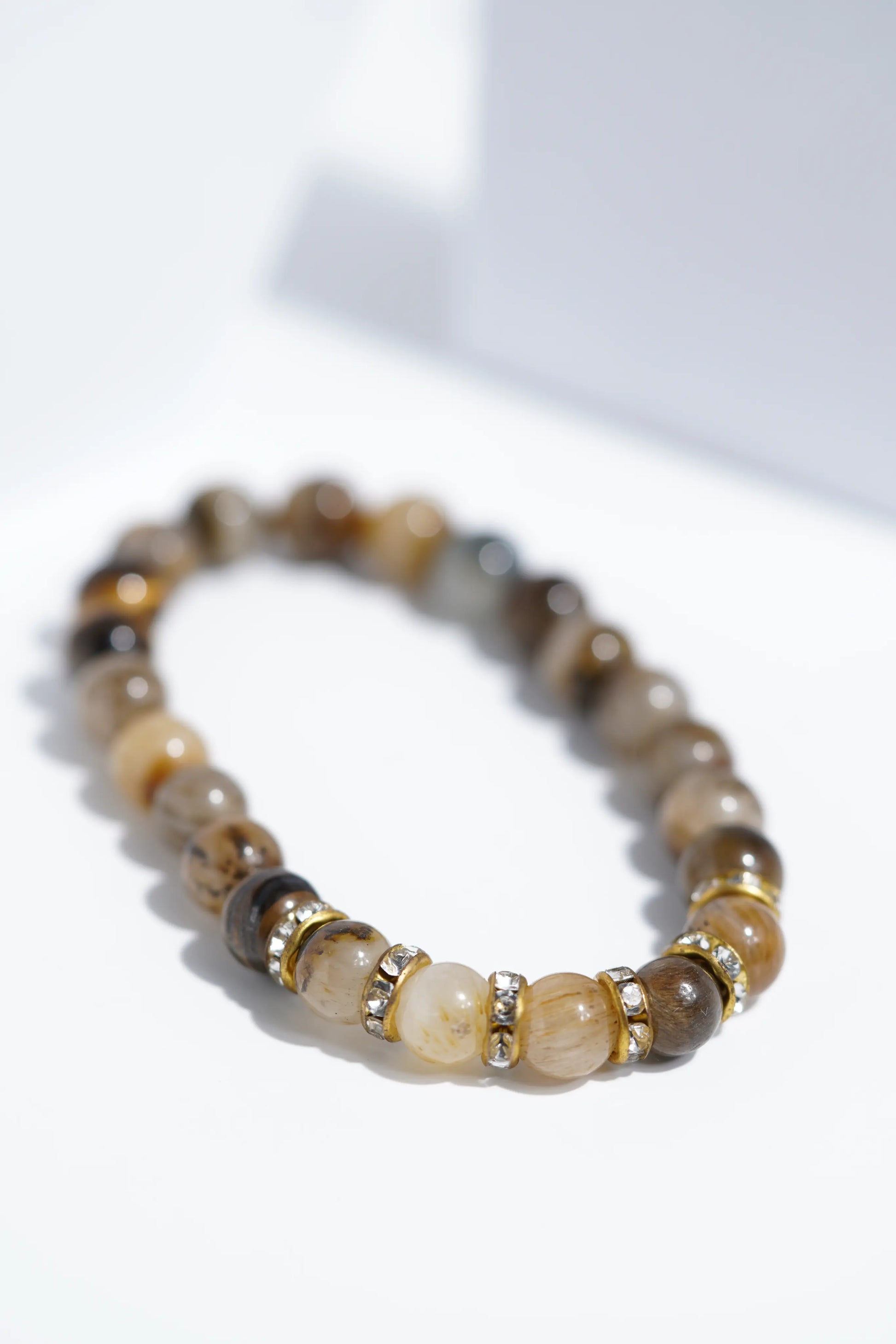 Light Brown Diamond Bead Bracelets | Unisex. worldjewel.in Bead Bracelets