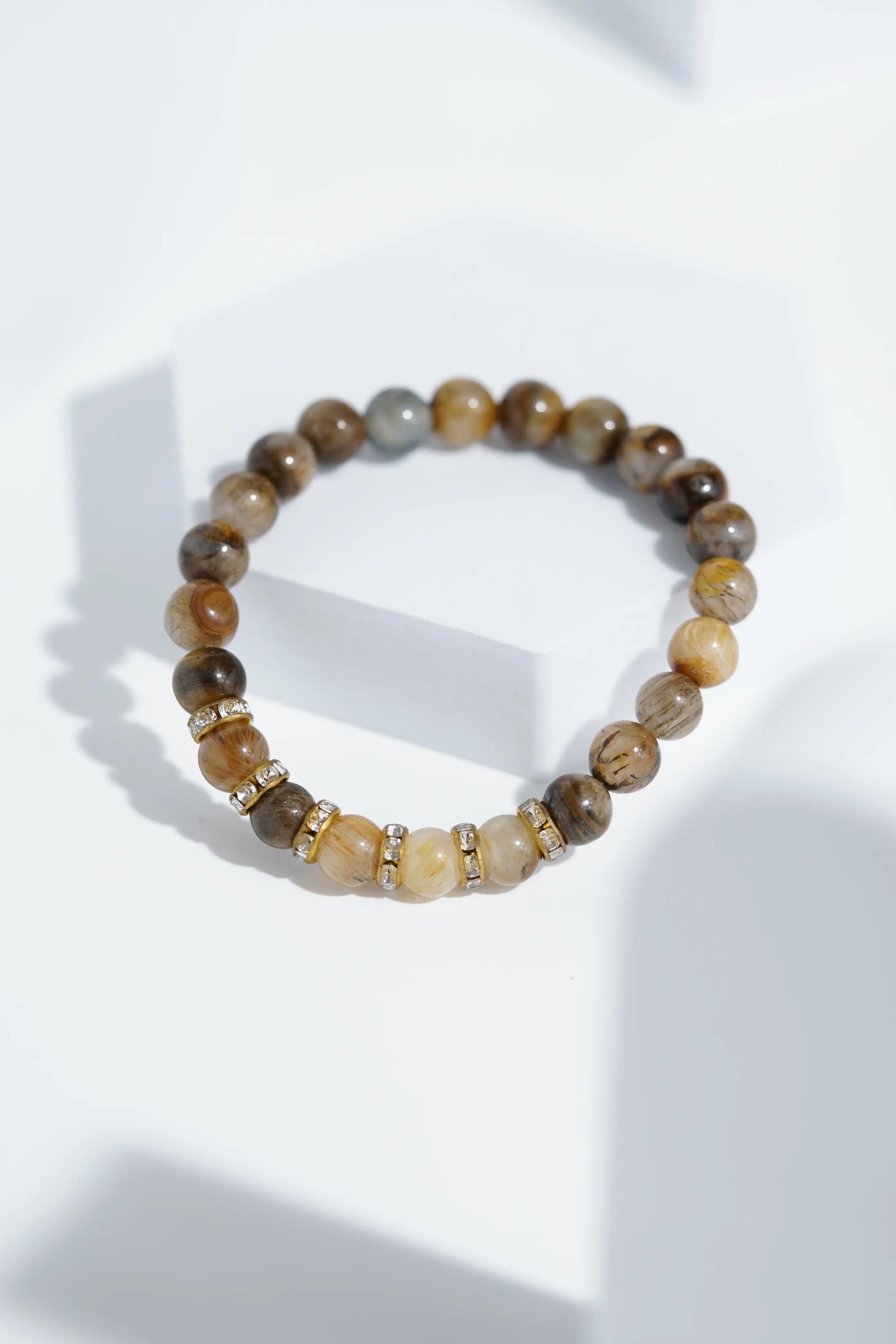 Light Brown Diamond Bead Bracelets | Unisex. worldjewel.in Bead Bracelets
