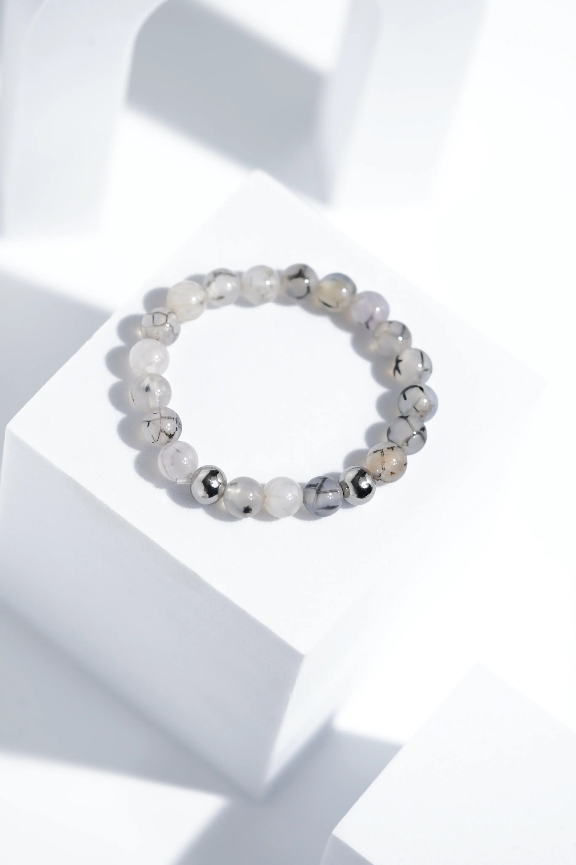 Light White Bead Bracelets | Unisex. worldjewel.in Bead Bracelets