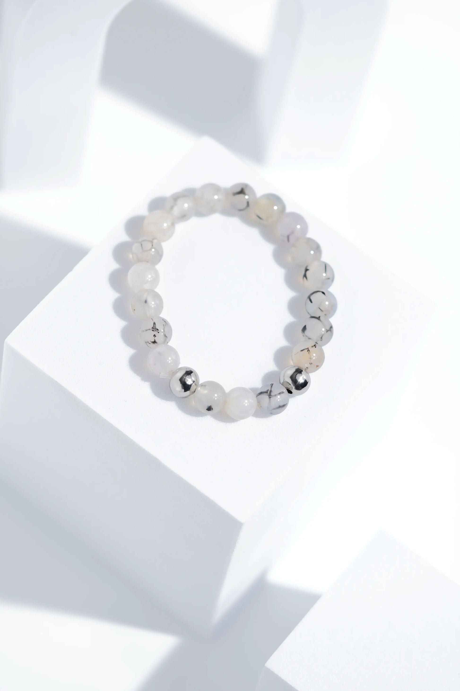 Light White Bead Bracelets | Unisex. worldjewel.in Bead Bracelets