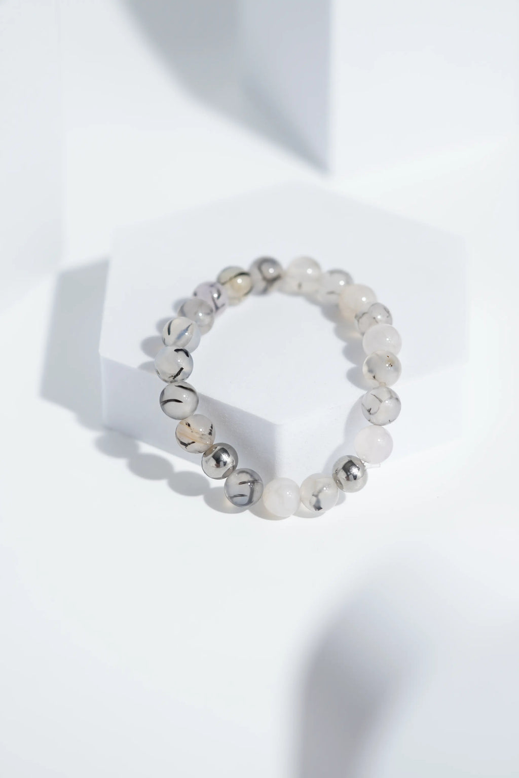 Light White Bead Bracelets | Unisex. worldjewel.in Bead Bracelets