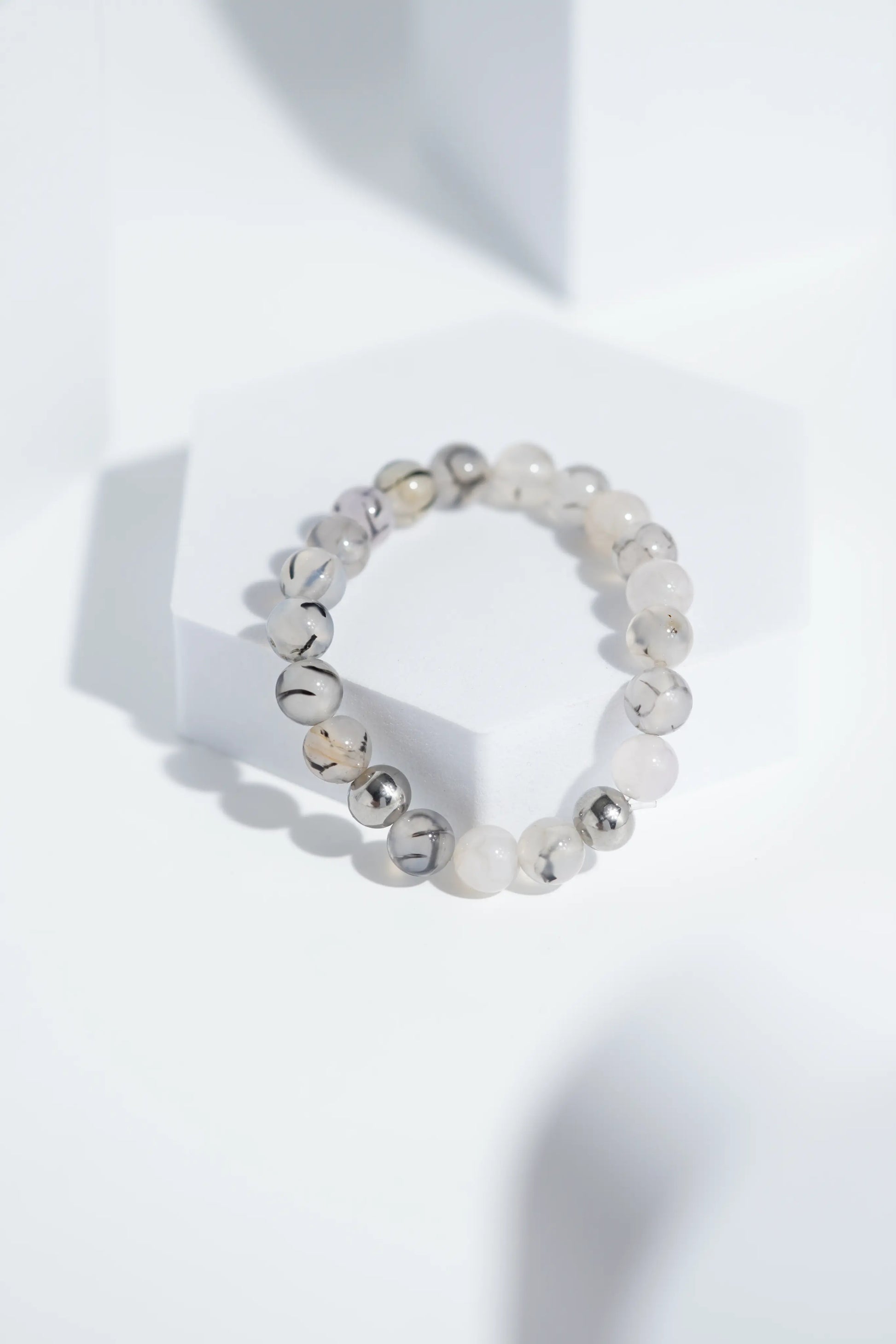 Light White Bead Bracelets | Unisex. worldjewel.in Bead Bracelets