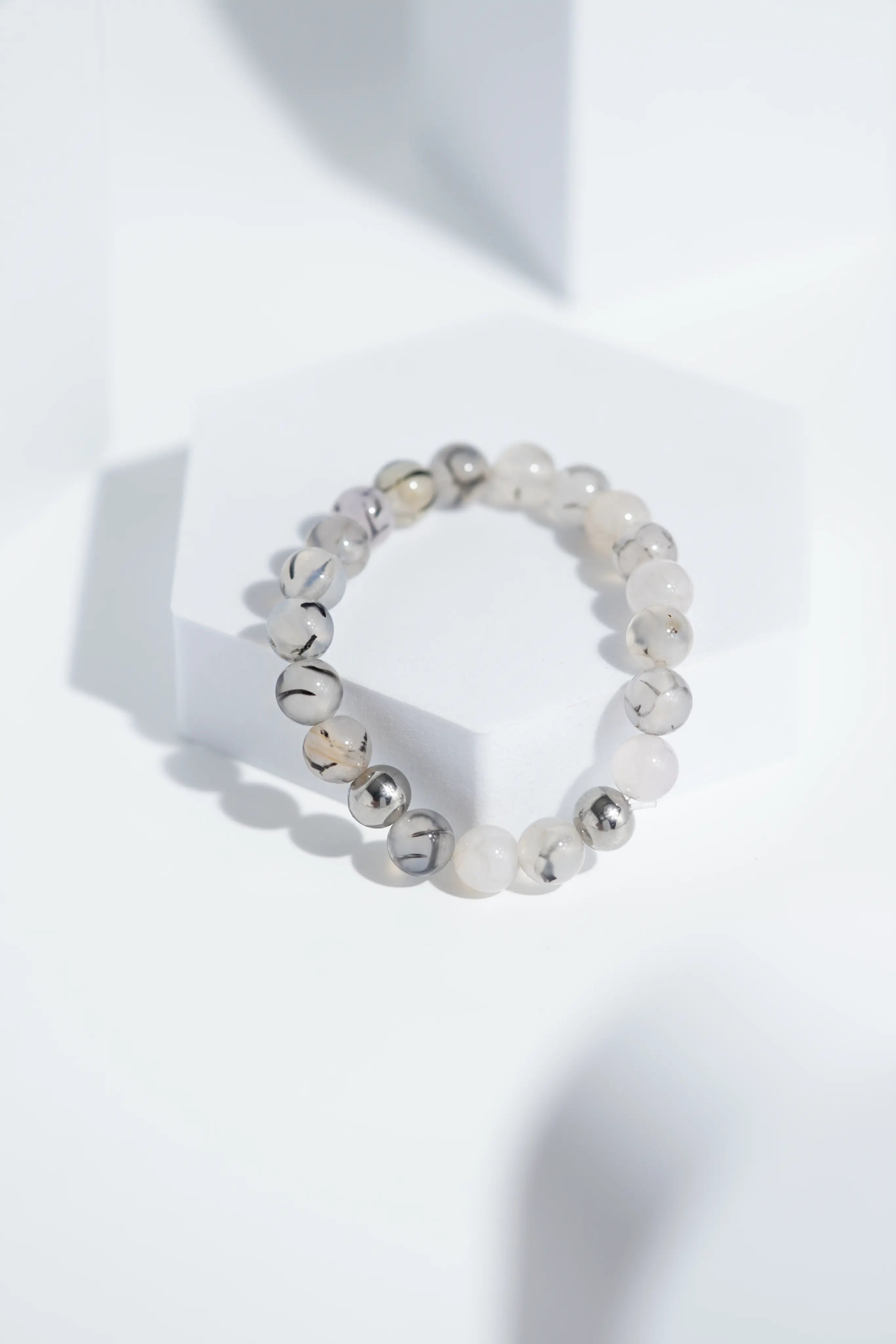 Light White Bead Bracelets | Unisex. worldjewel.in Bead Bracelets