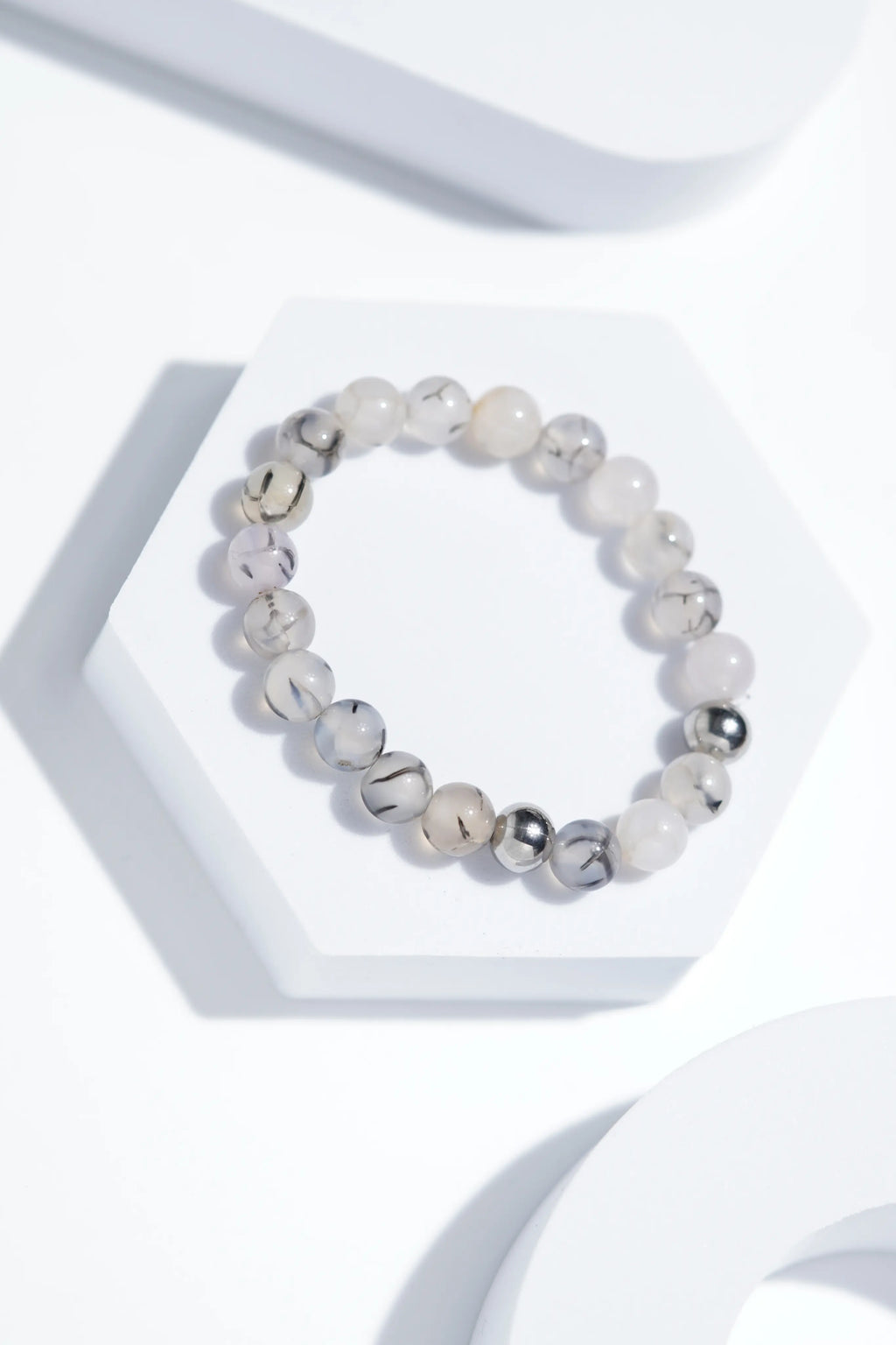 Light White Bead Bracelets | Unisex. worldjewel.in Bead Bracelets