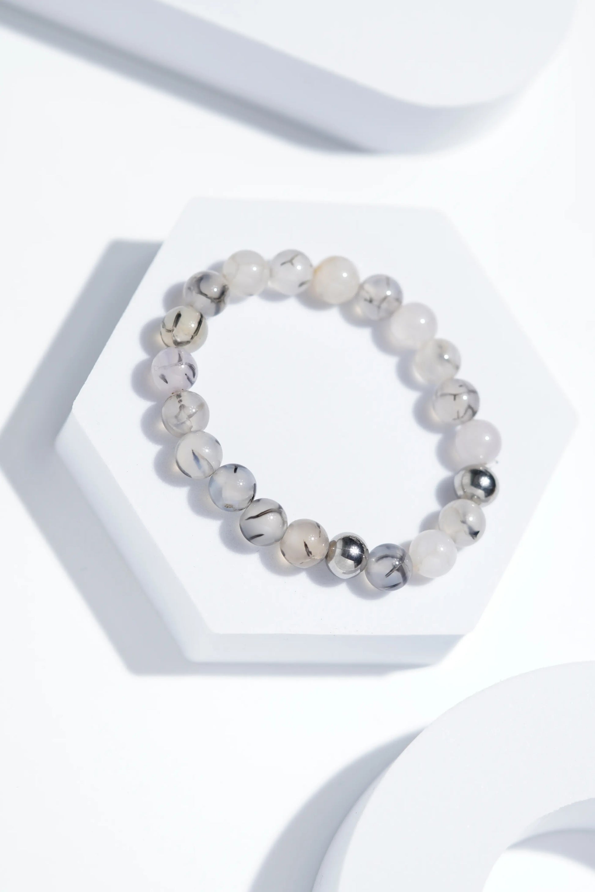 Light White Bead Bracelets | Unisex. worldjewel.in Bead Bracelets