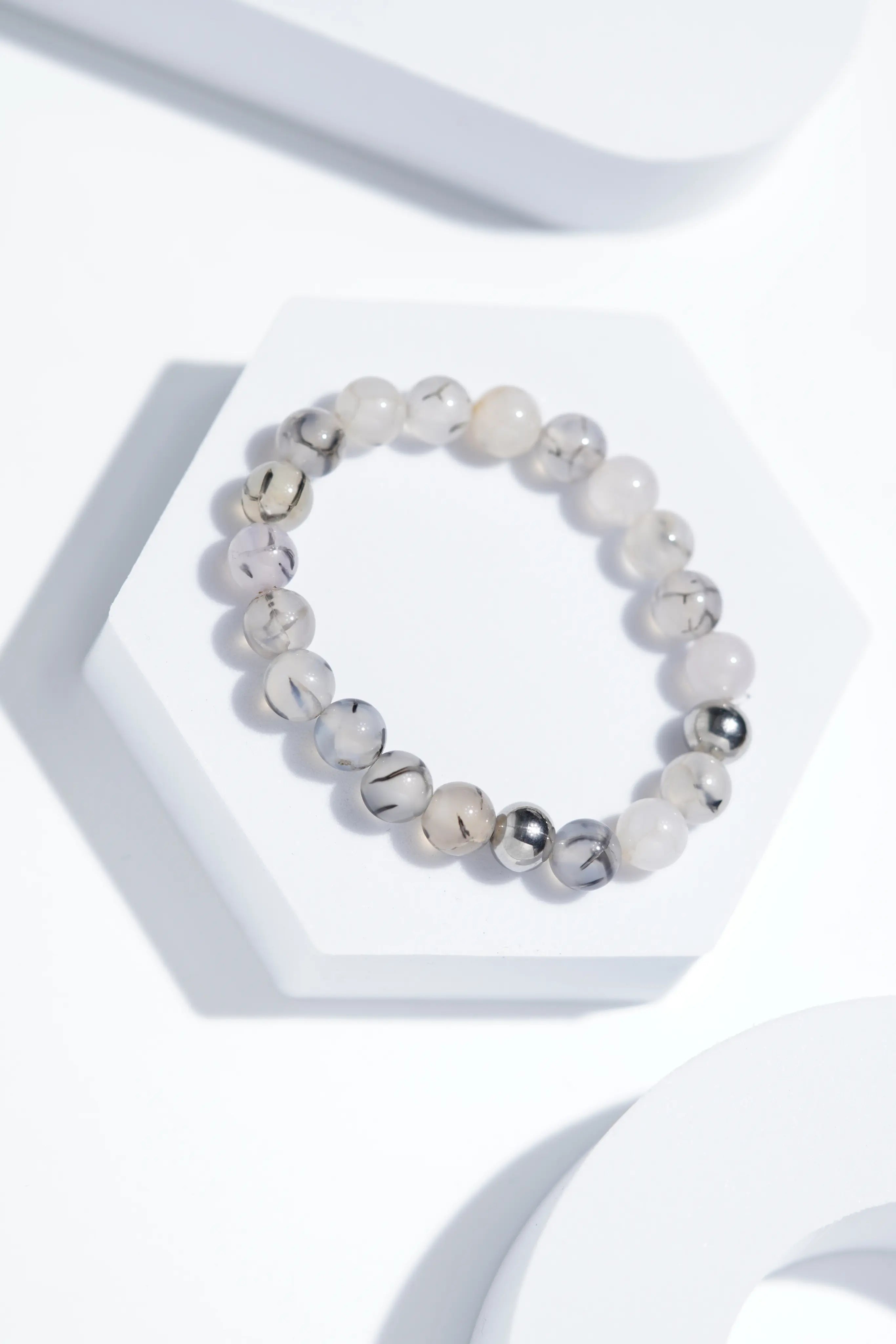 Light White Bead Bracelets | Unisex. worldjewel.in Bead Bracelets