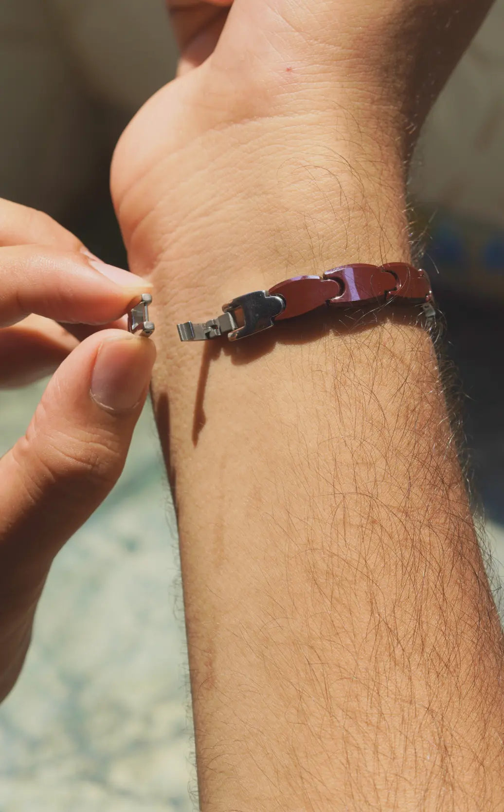 Maroon full - Ceramic bracelet for men. worldjewel.in men's bracelets