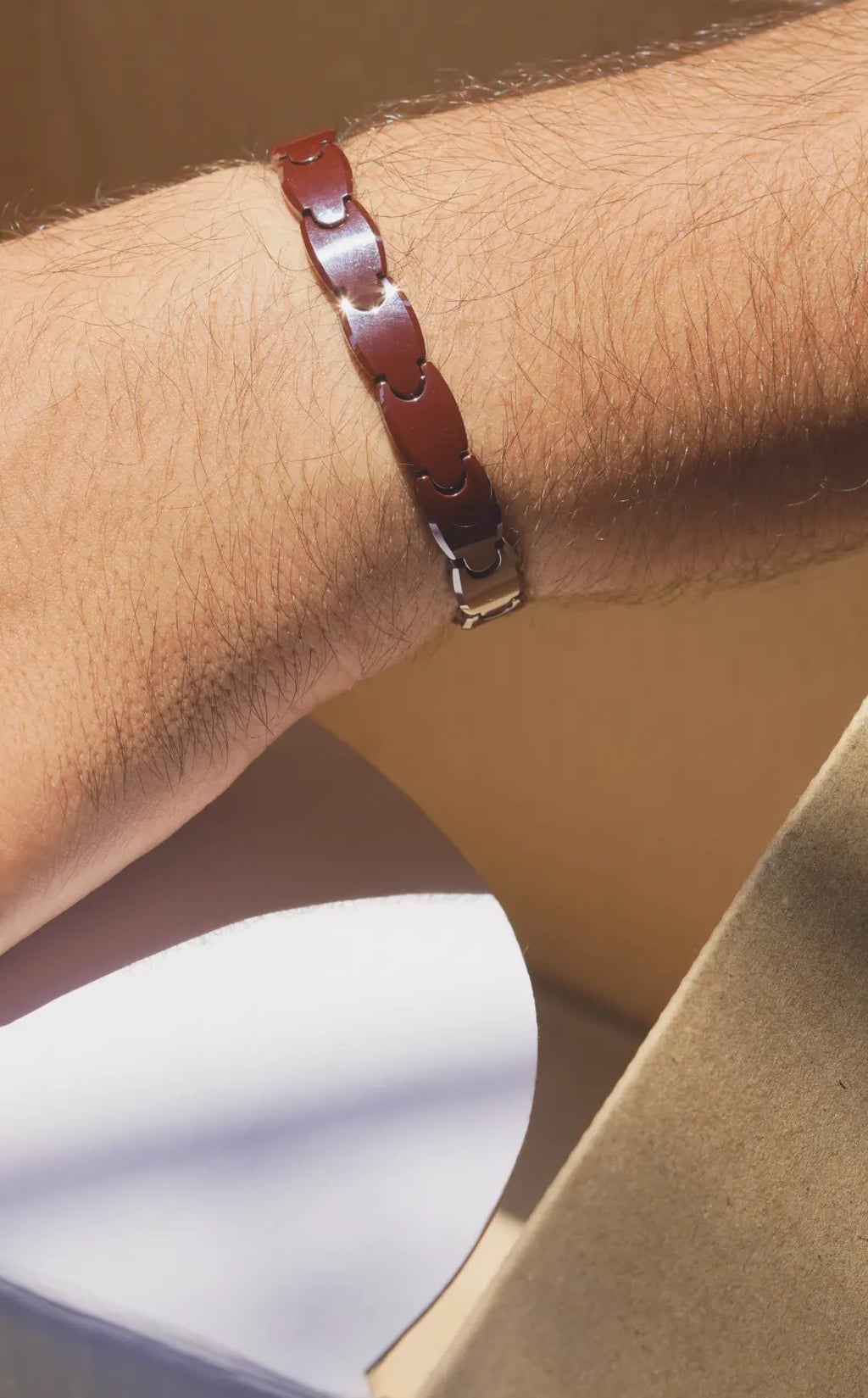 Maroon full - Ceramic bracelet for men. worldjewel.in men's bracelets