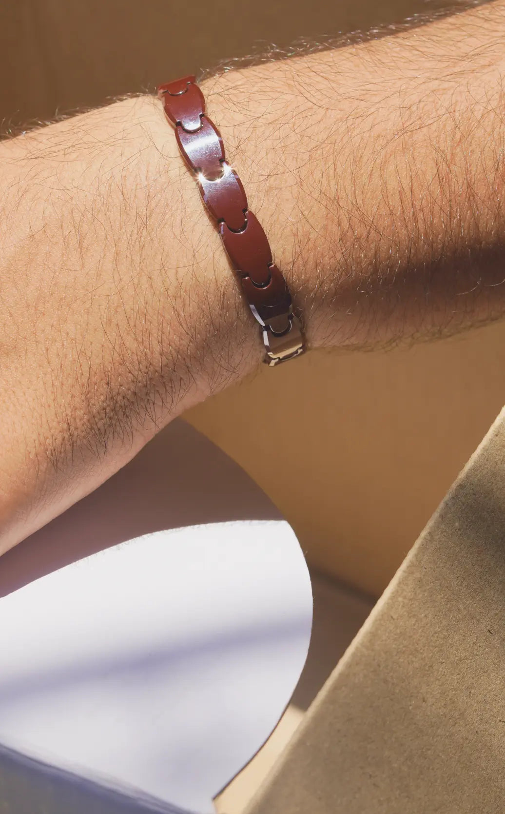 Maroon full - Ceramic bracelet for men. worldjewel.in men's bracelets