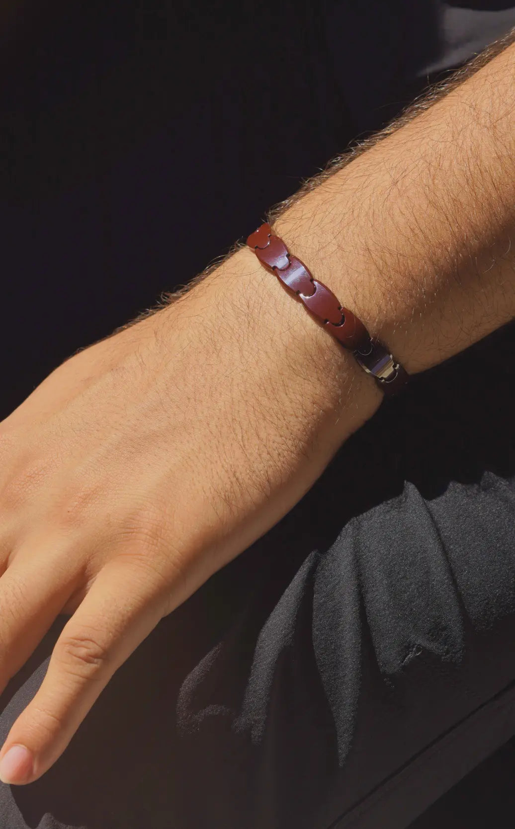 Maroon full - Ceramic bracelet for men. worldjewel.in men's bracelets